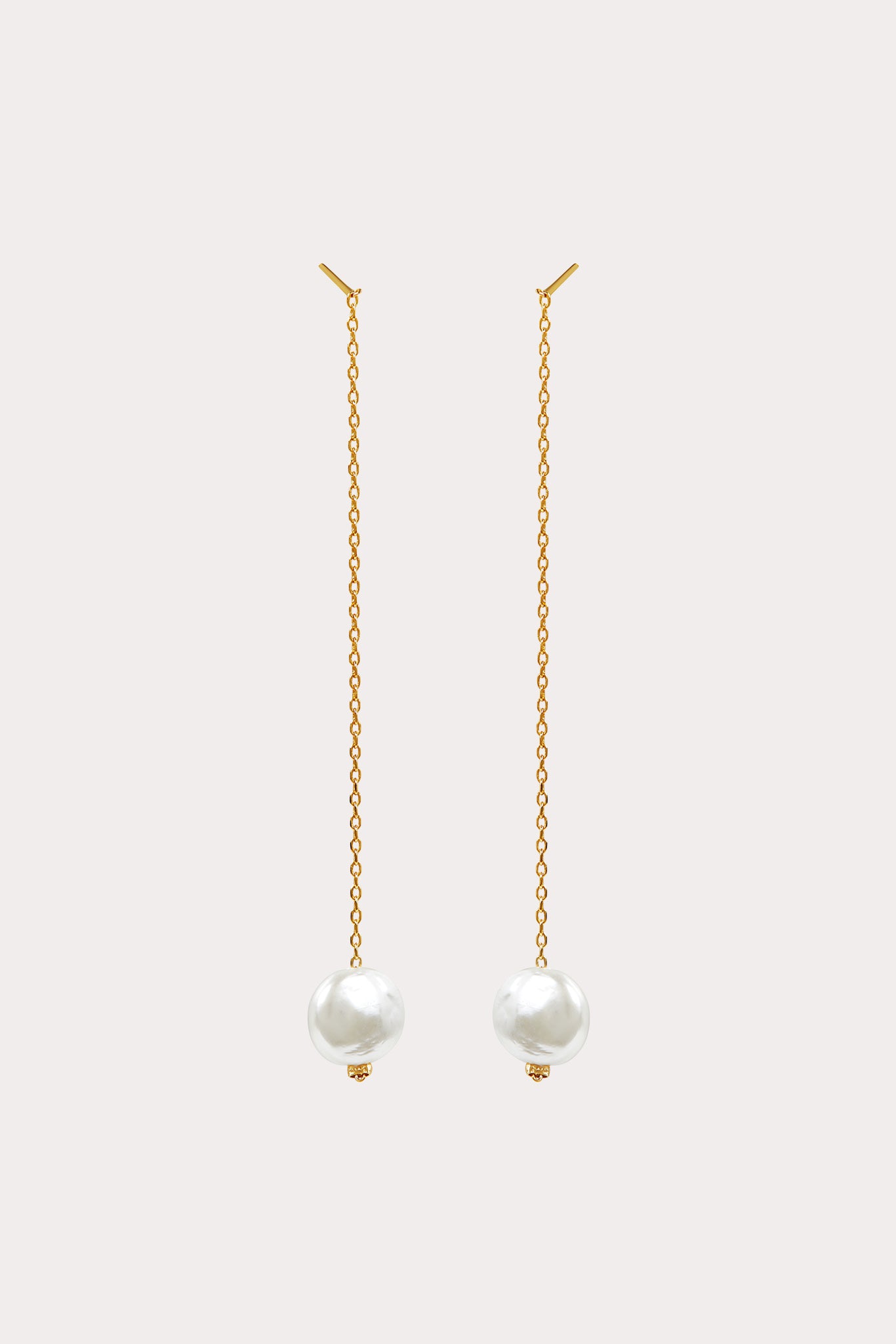 Long Baroque Pearl Drop Earrings in Gold | Lightweight Statement Jewelry