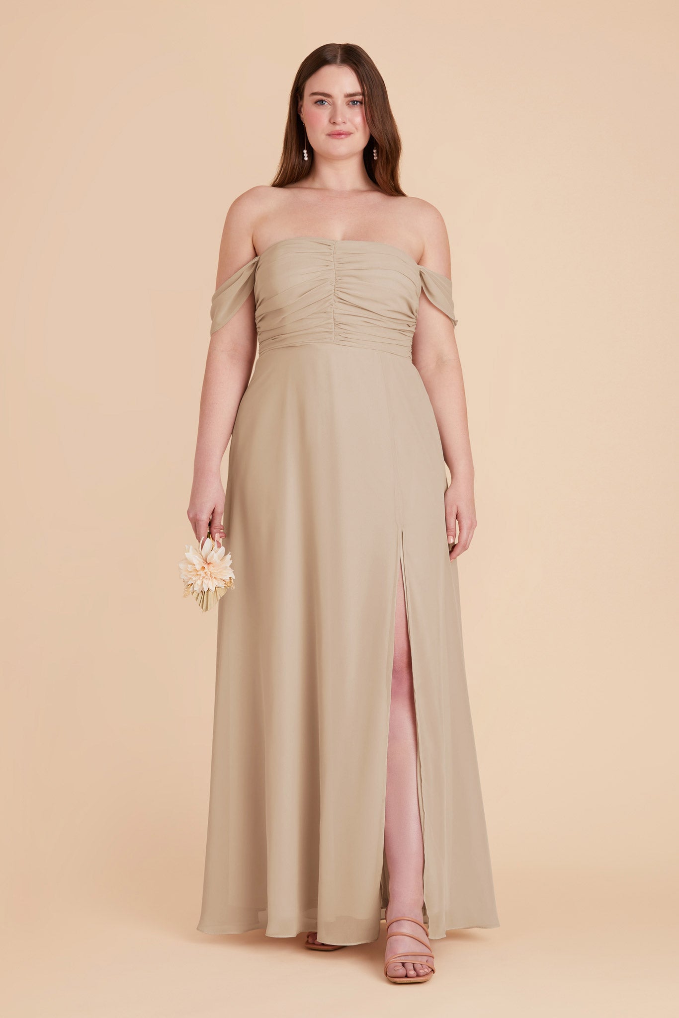 Strapless Convertible Bridesmaid Dress | Cara Chiffon - Almond