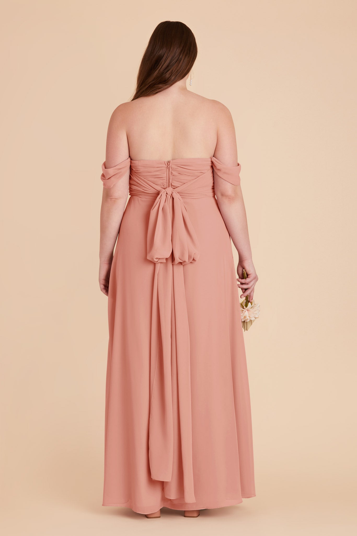 Strapless Convertible Bridesmaid Dress | Cara Chiffon - Dusty Rose