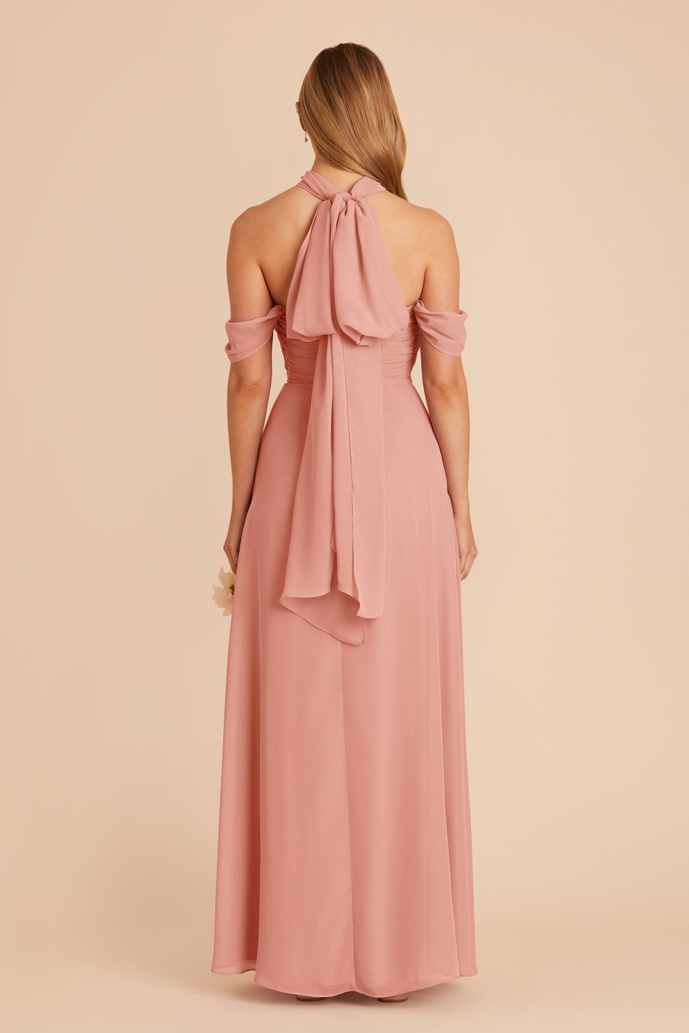 Strapless Convertible Bridesmaid Dress | Cara Chiffon - Dusty Rose