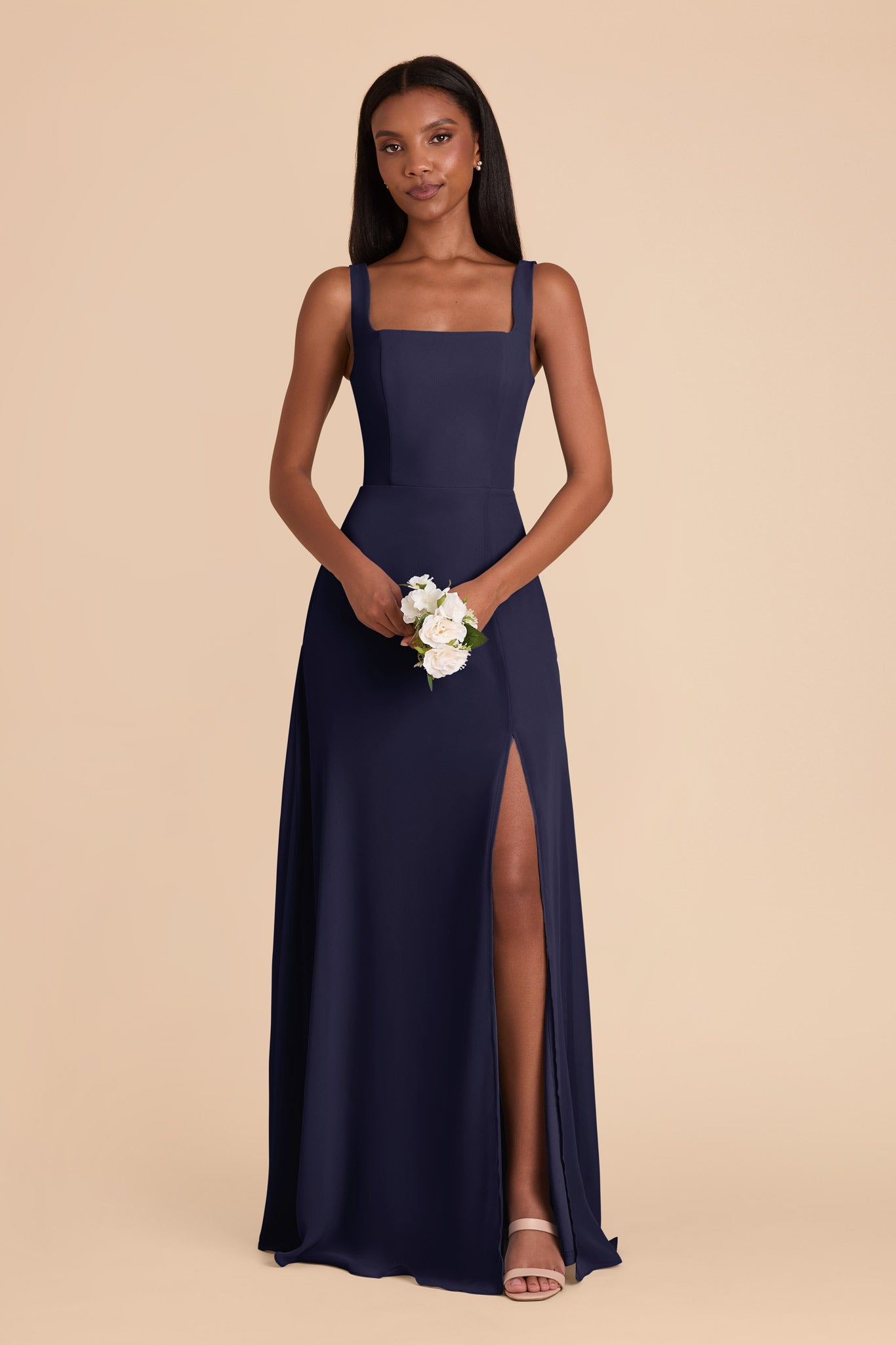 Chiffon Convertible Dress with Bows | Alex - Navy