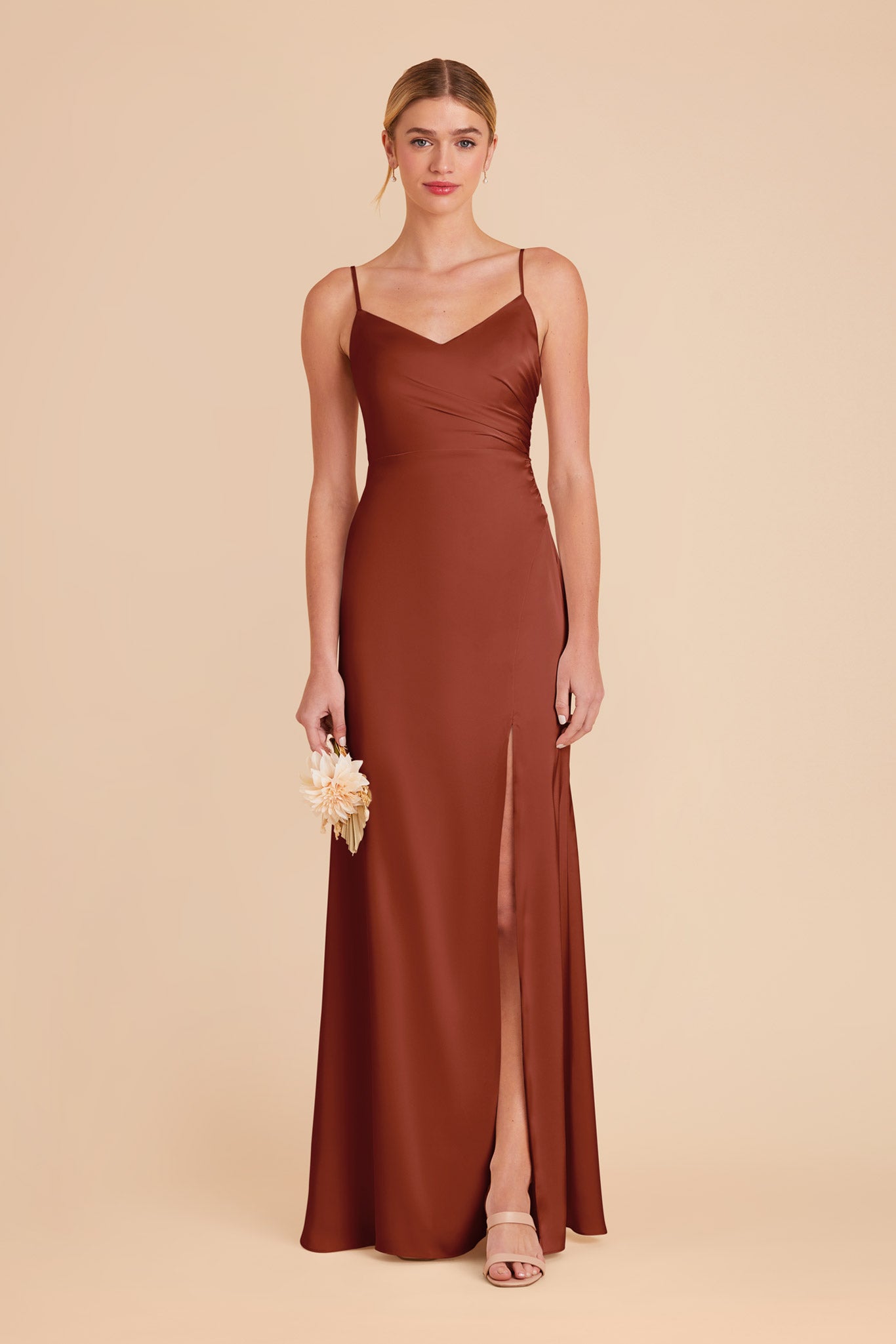 Matte Satin Dress in Auburn | Catherine