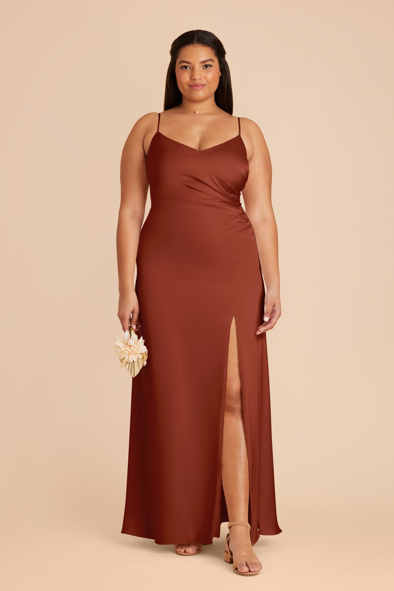 Matte Satin Dress in Auburn | Catherine