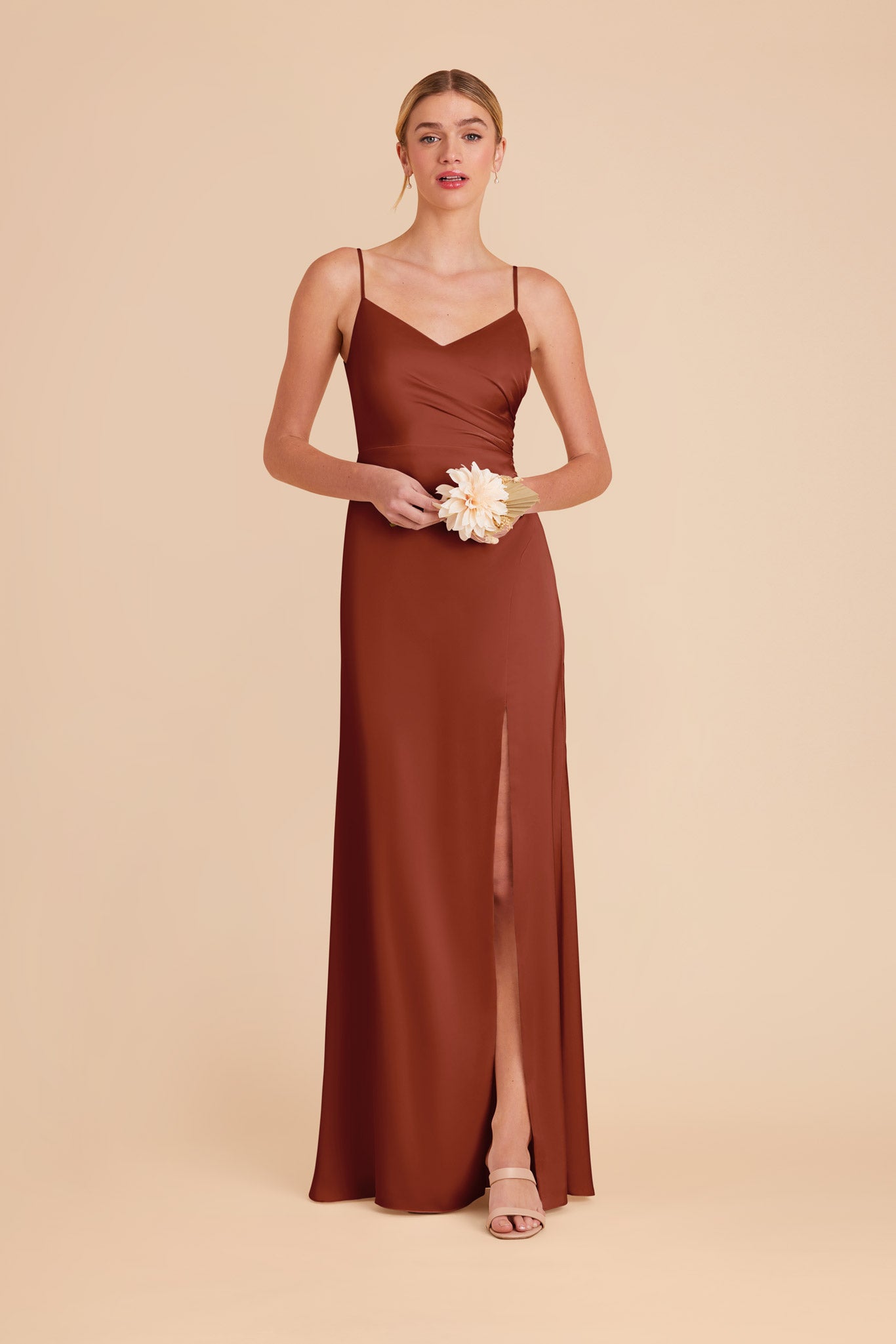 Matte Satin Dress in Auburn | Catherine