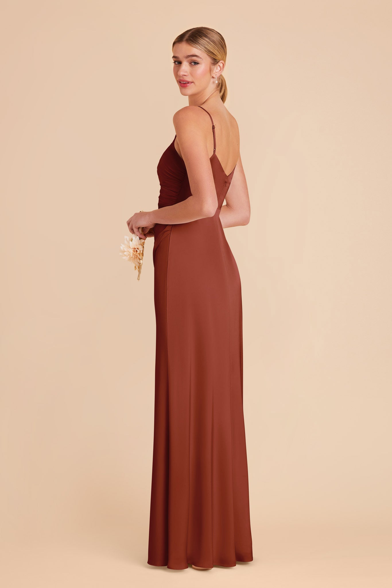 Matte Satin Dress in Auburn | Catherine