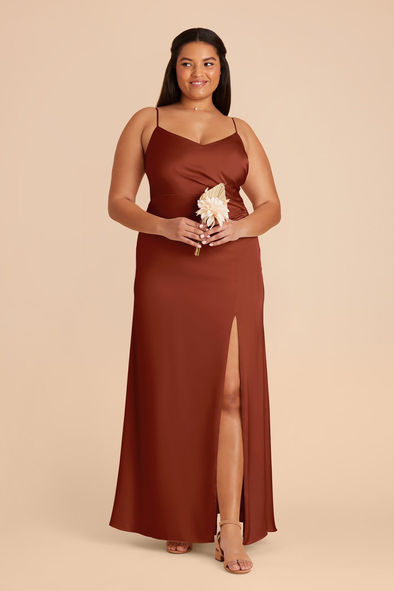 Matte Satin Dress in Auburn | Catherine
