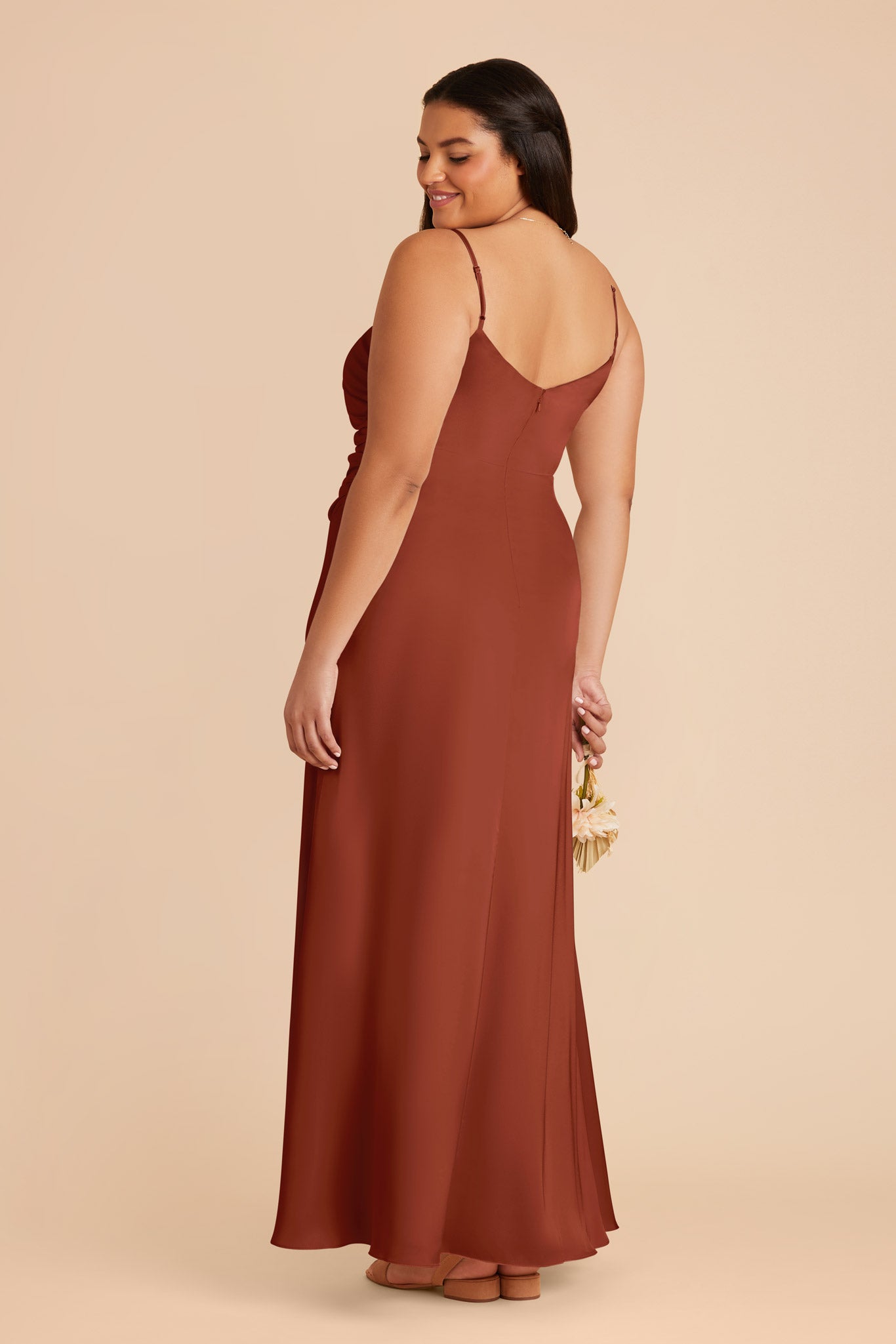 Matte Satin Dress in Auburn | Catherine