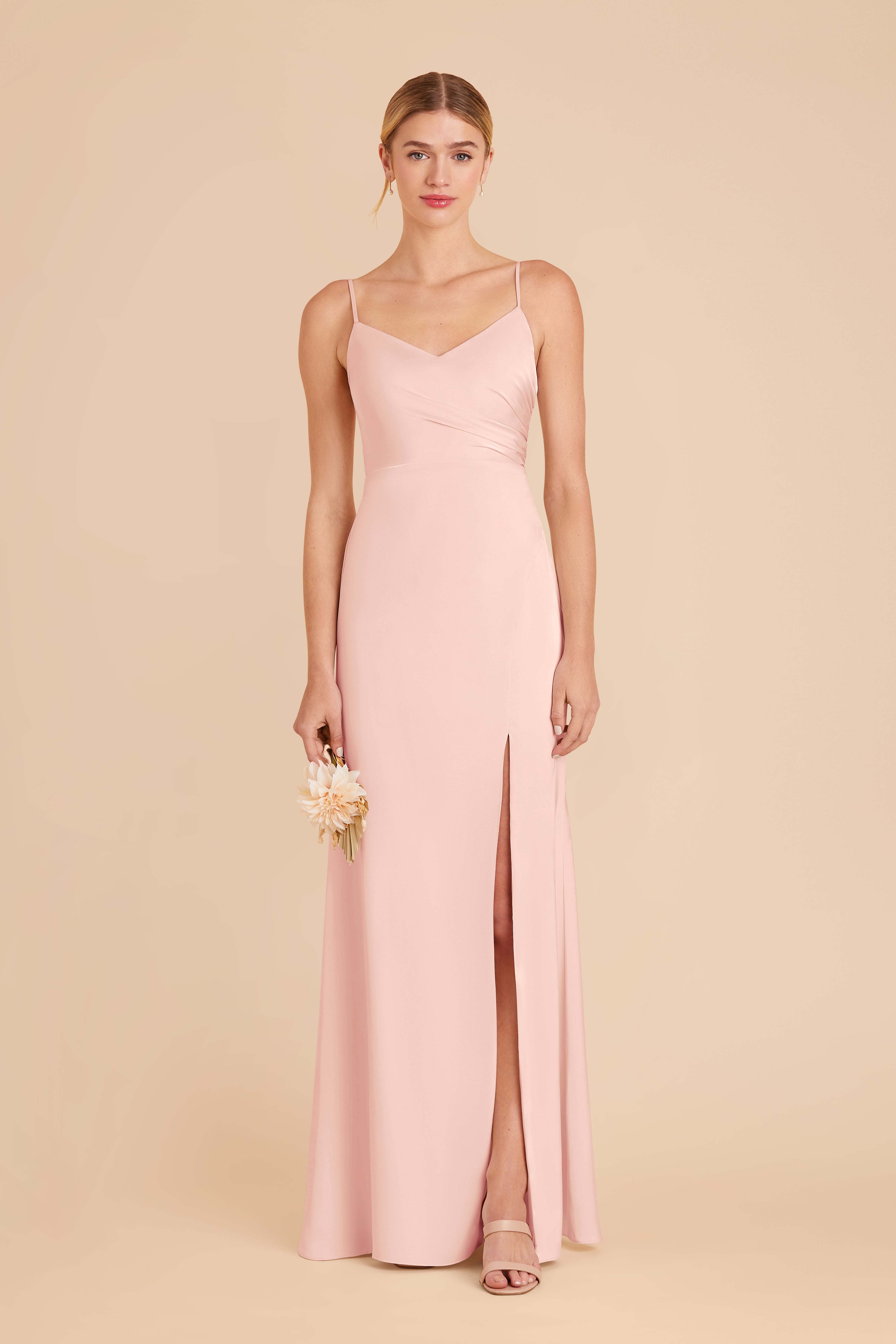 Blush Pink Matte Satin Dress | Catherine