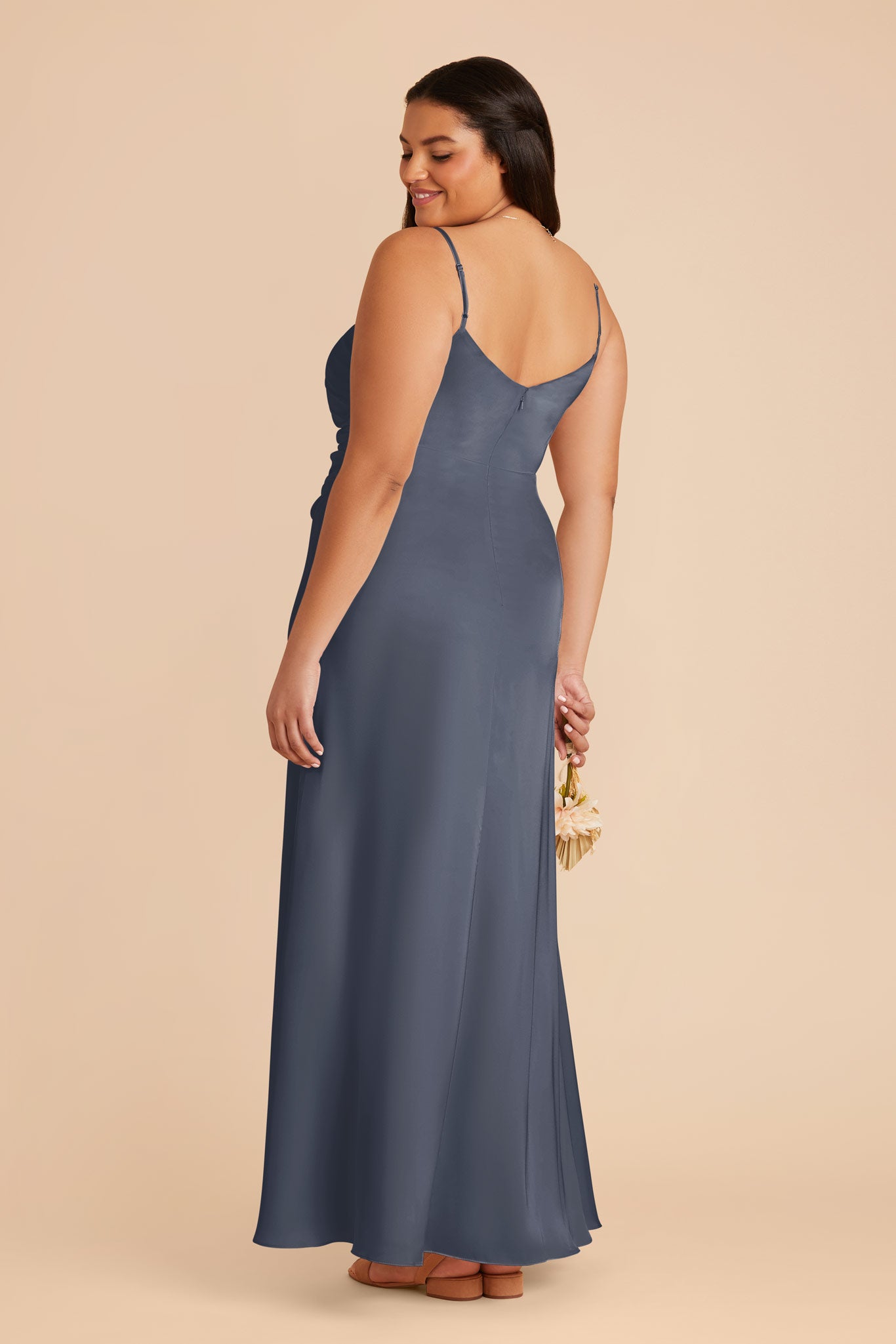 Matte Satin Dress in Dusk Blue | Catherine