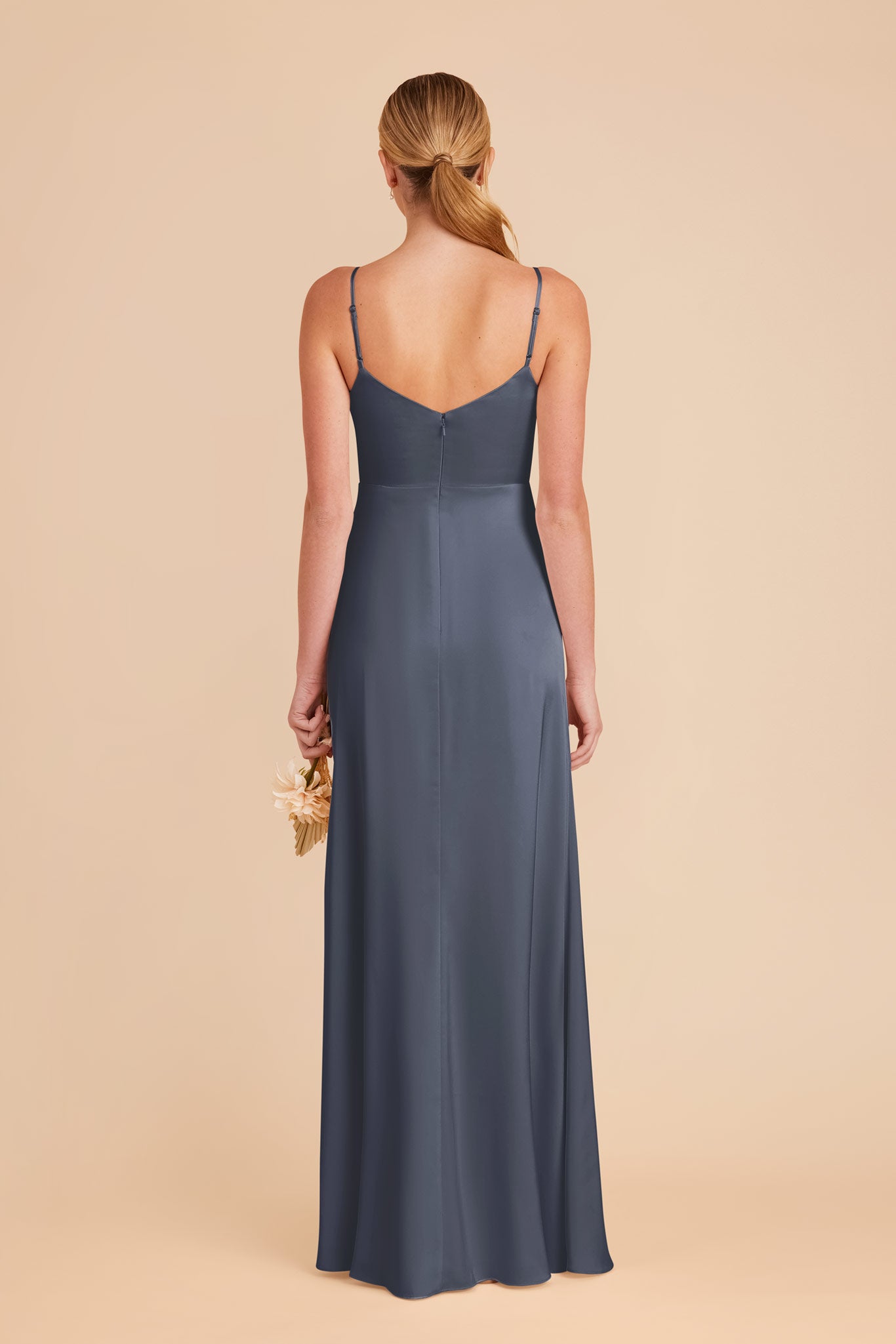 Matte Satin Dress in Dusk Blue | Catherine