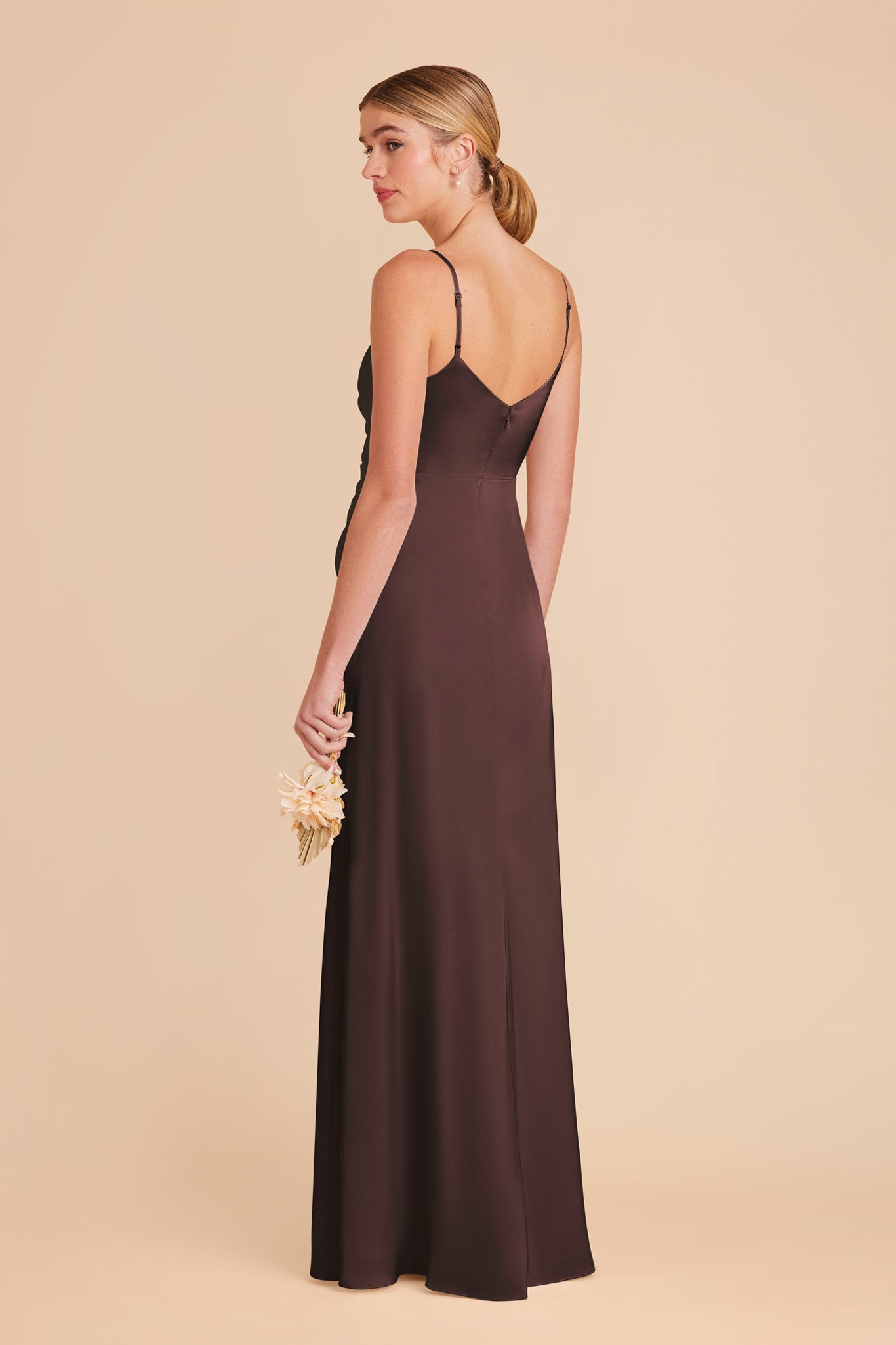 Matte Satin Dress in Espresso | Catherine