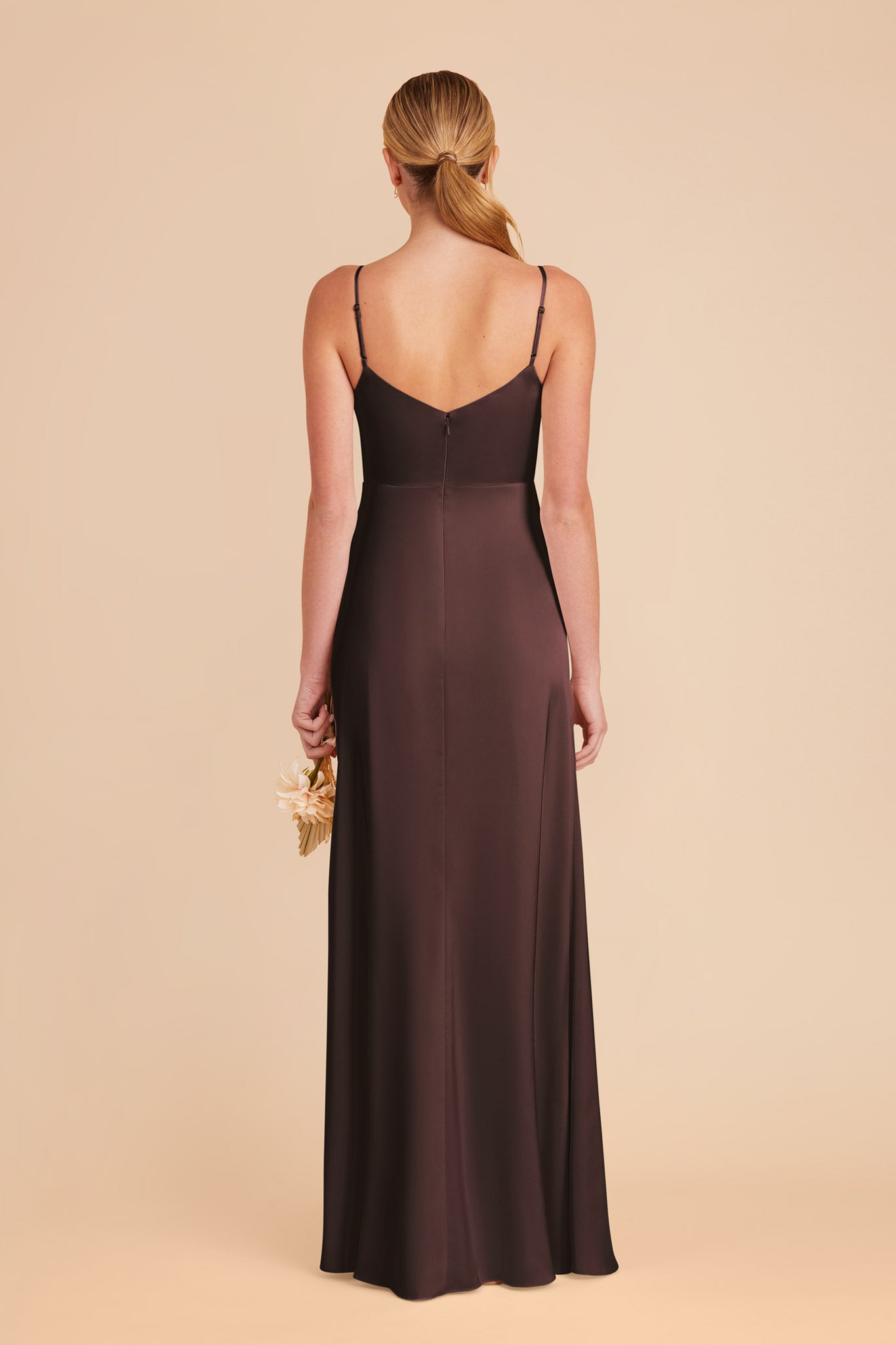 Matte Satin Dress in Espresso | Catherine