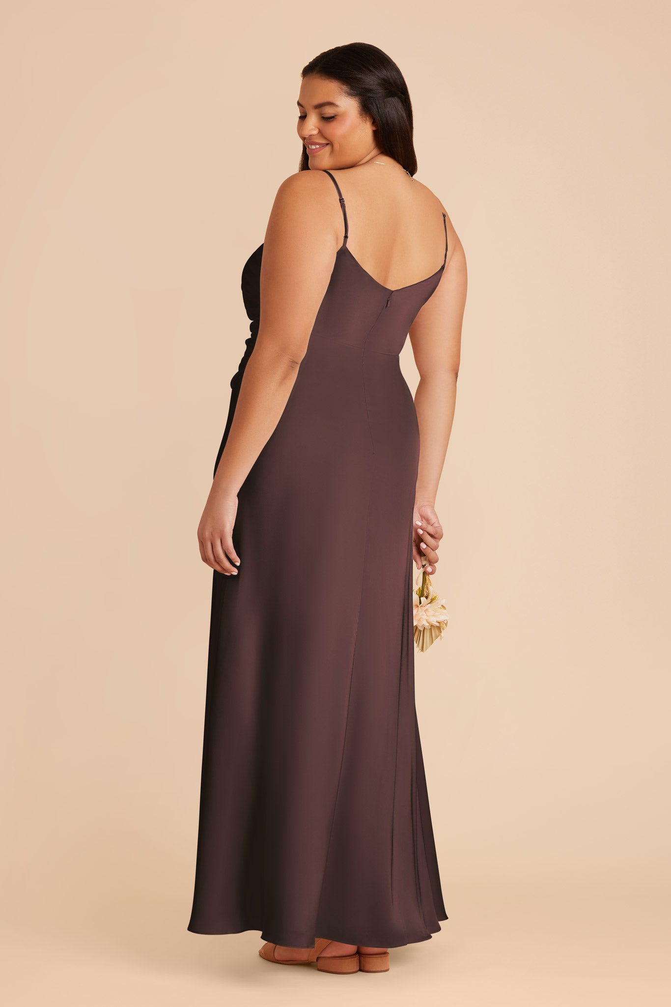 Matte Satin Dress in Espresso | Catherine