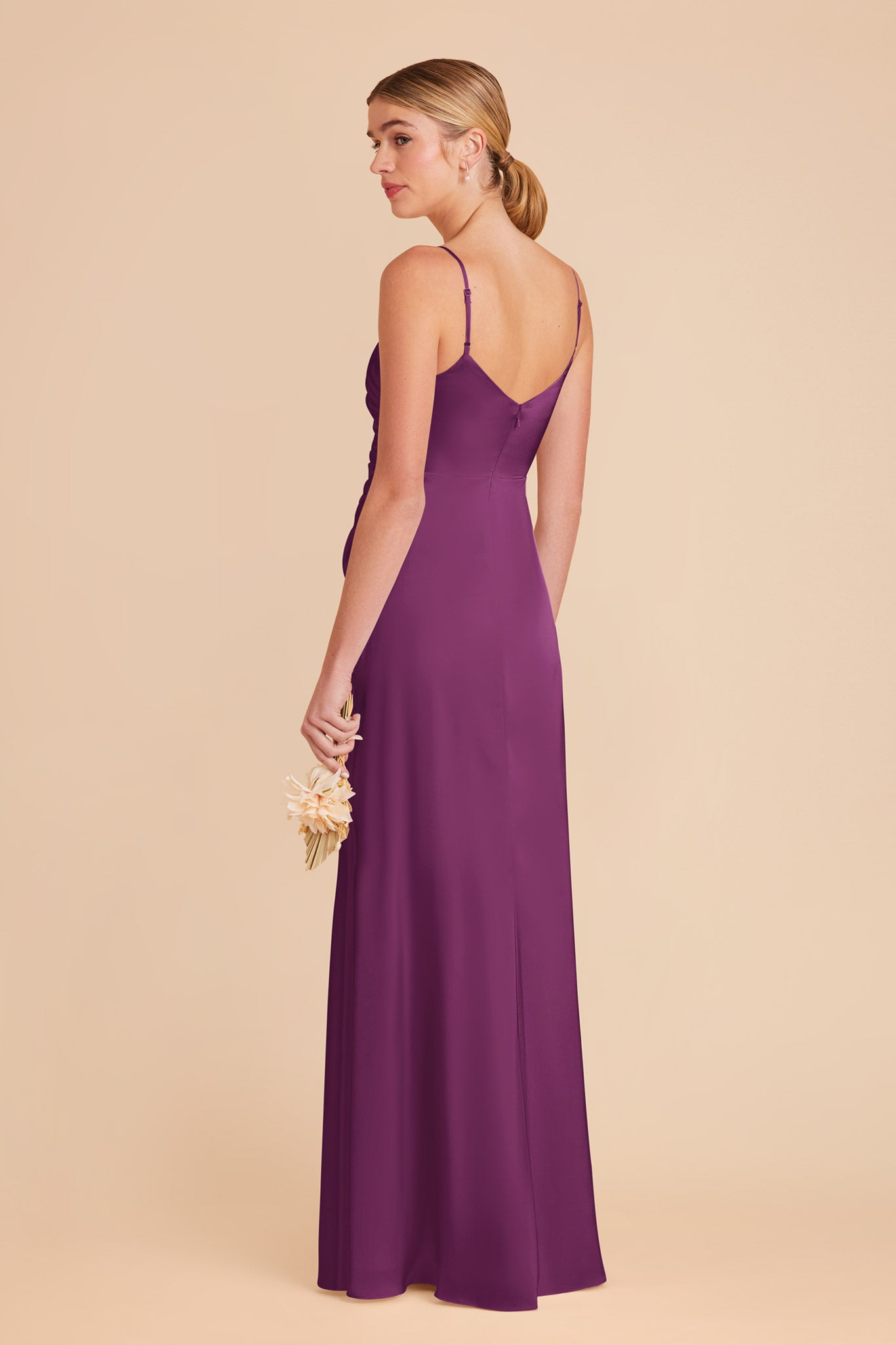 Matte Satin Dress in Fig | Catherine