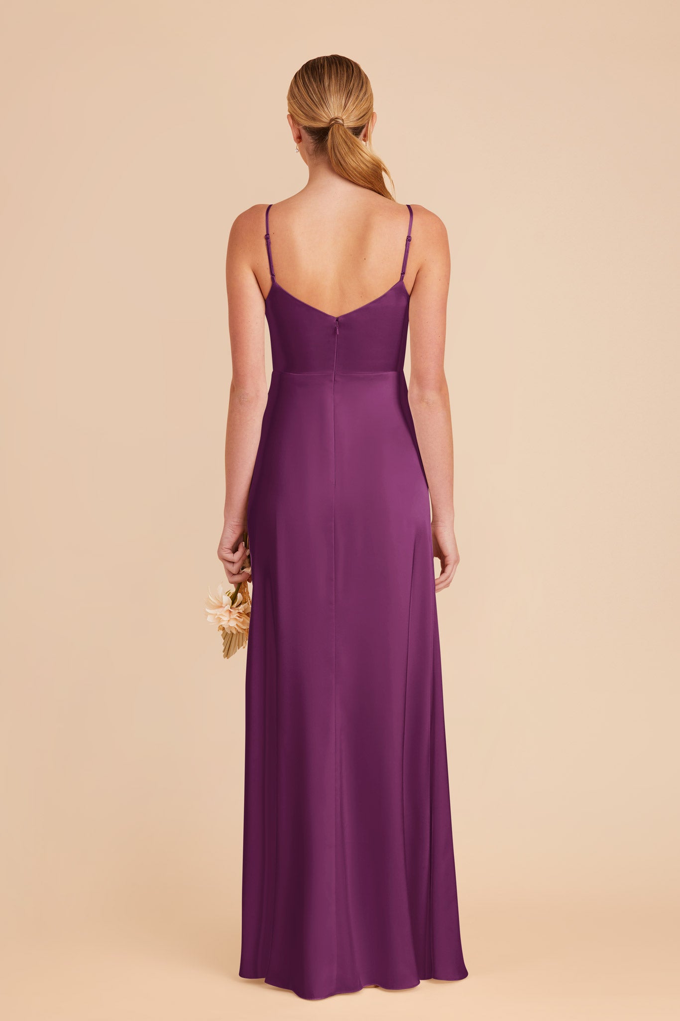 Matte Satin Dress in Fig | Catherine