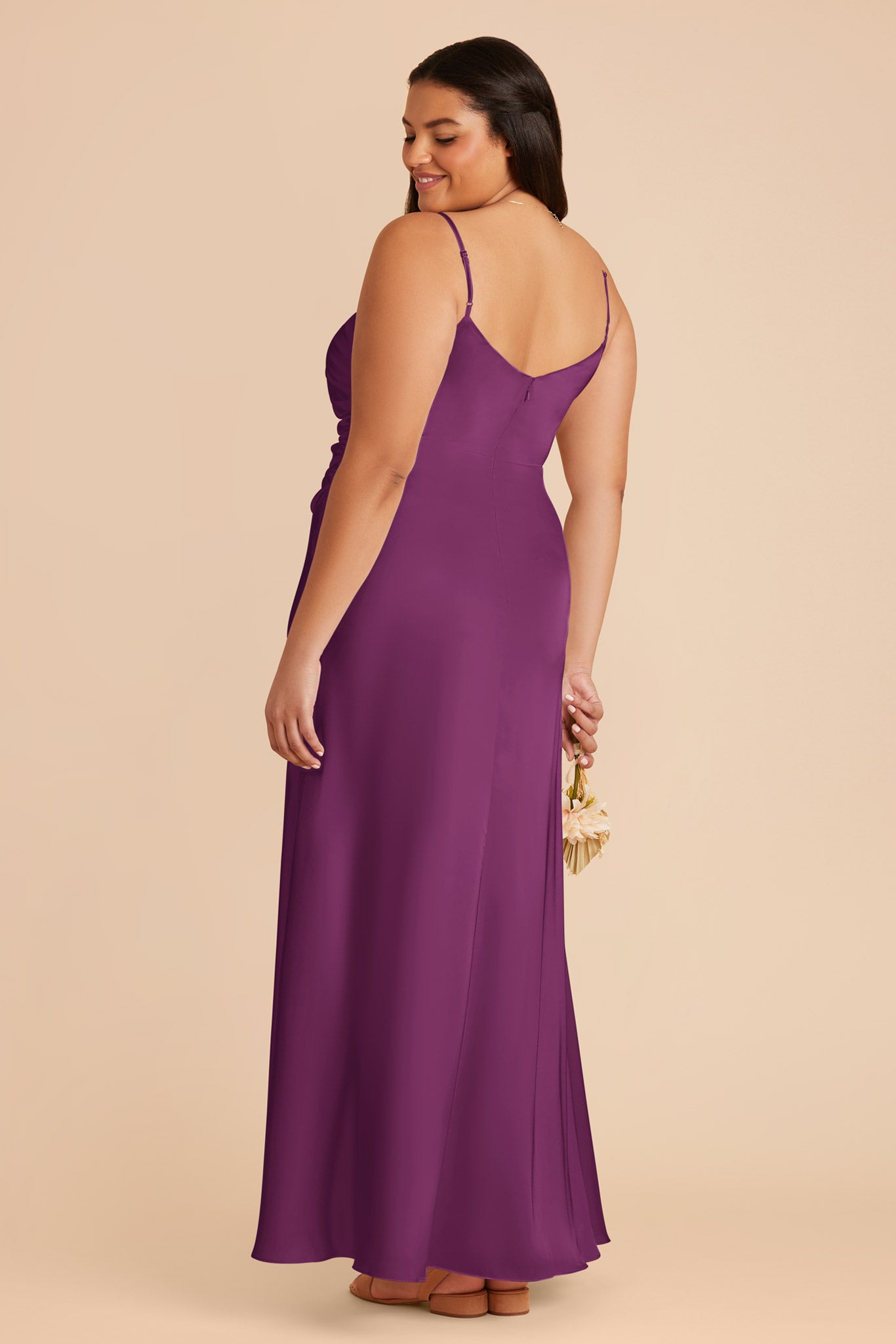 Matte Satin Dress in Fig | Catherine