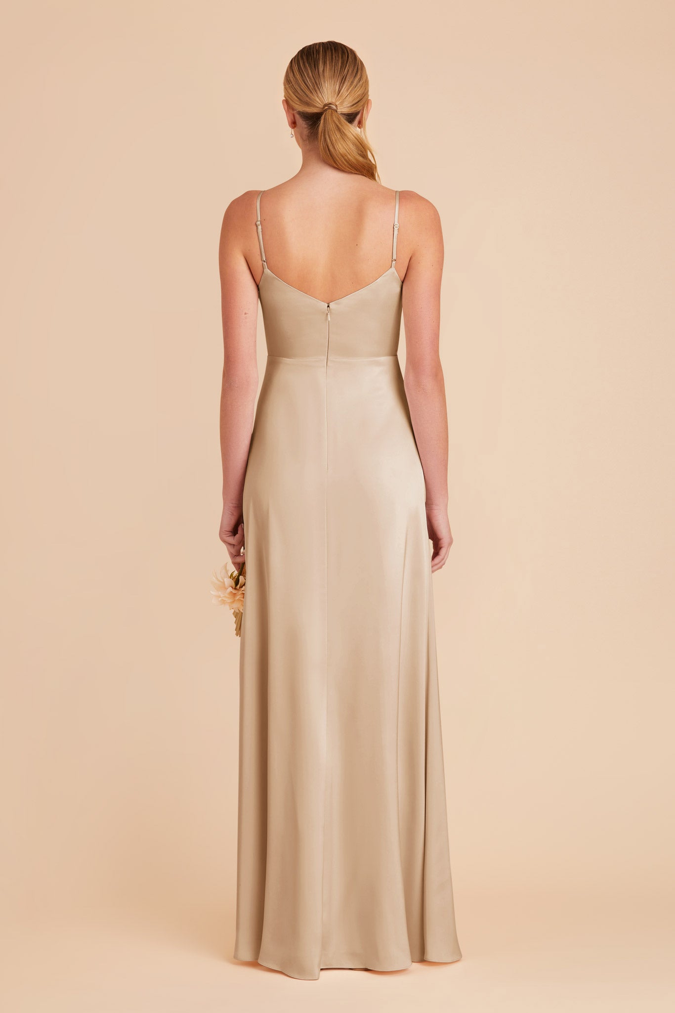 Gold Matte Satin Bridesmaid Dress | Catherine