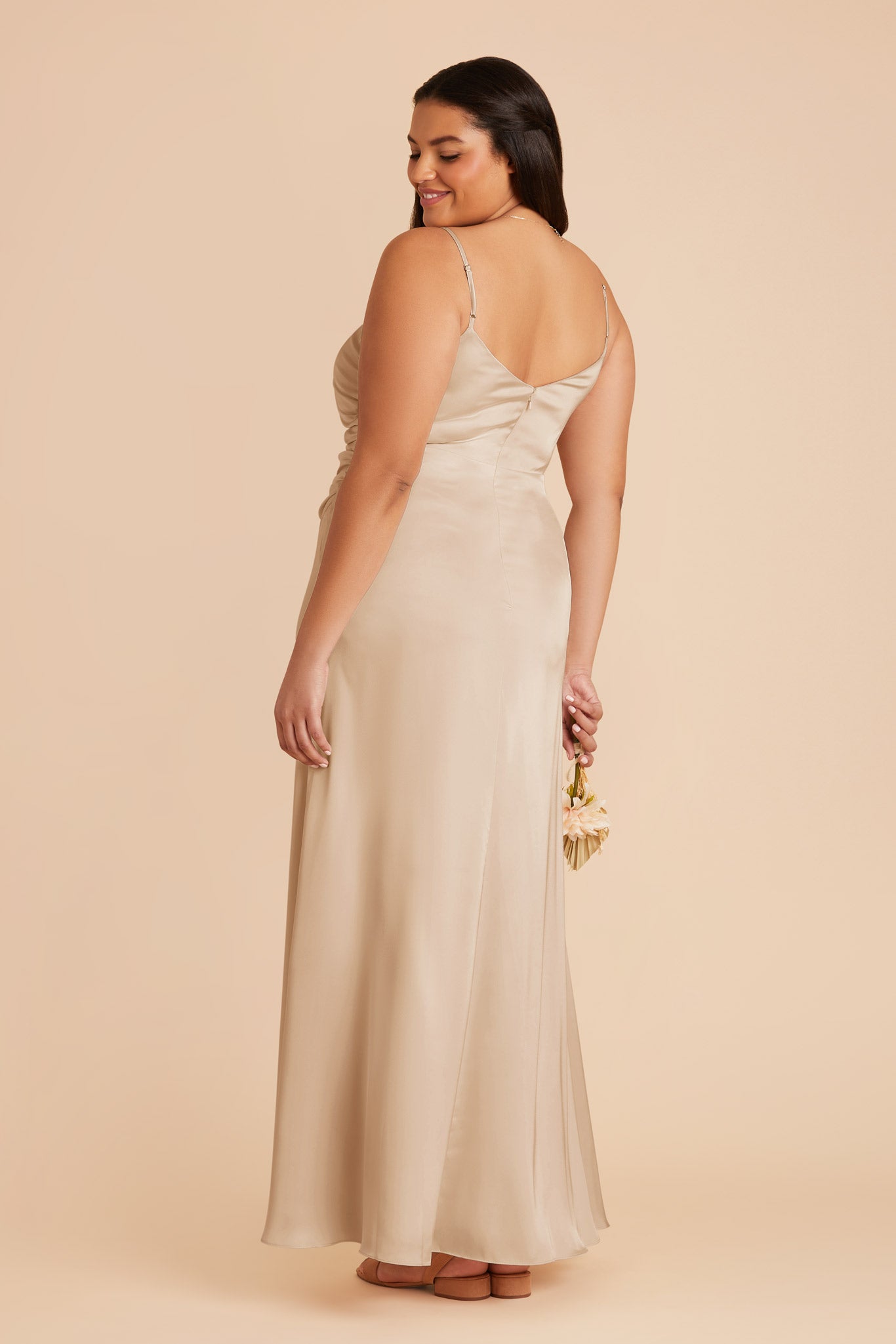 Gold Matte Satin Bridesmaid Dress | Catherine
