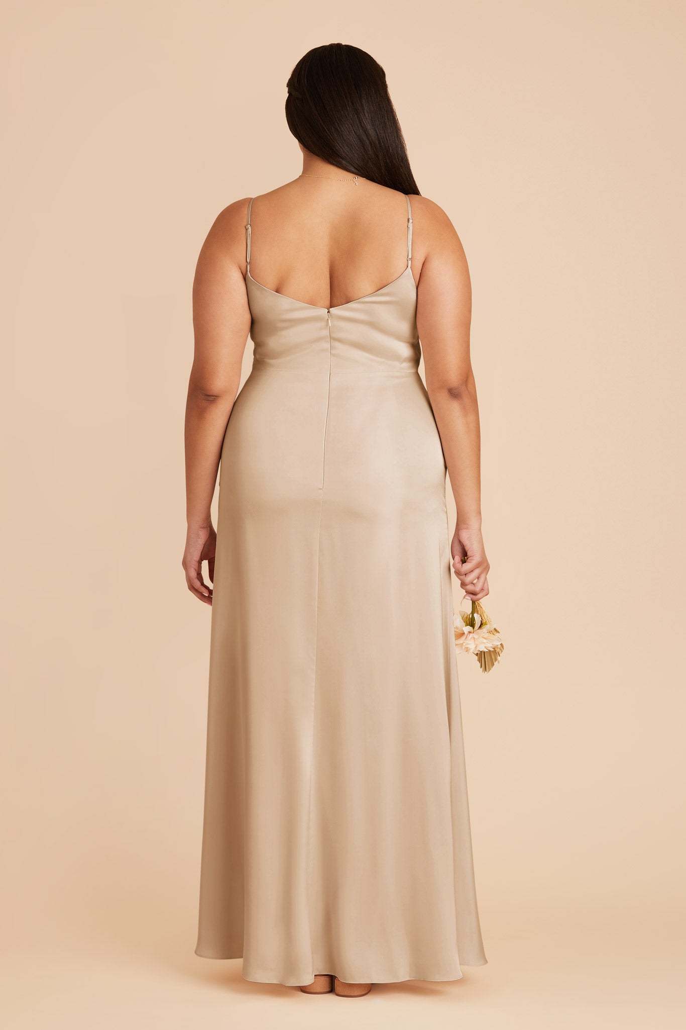 Gold Matte Satin Bridesmaid Dress | Catherine