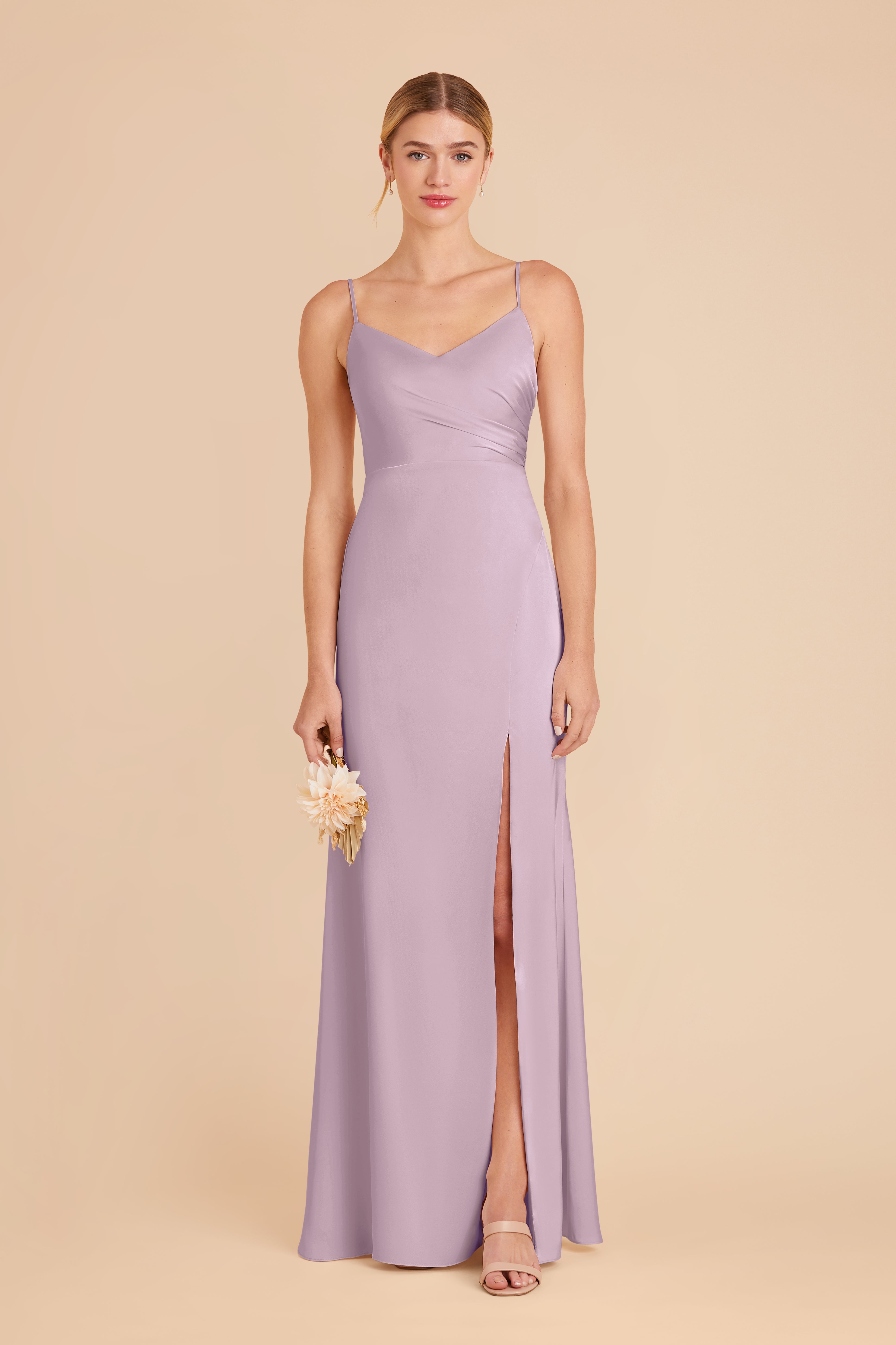 Lavender Matte Satin Dress | Catherine