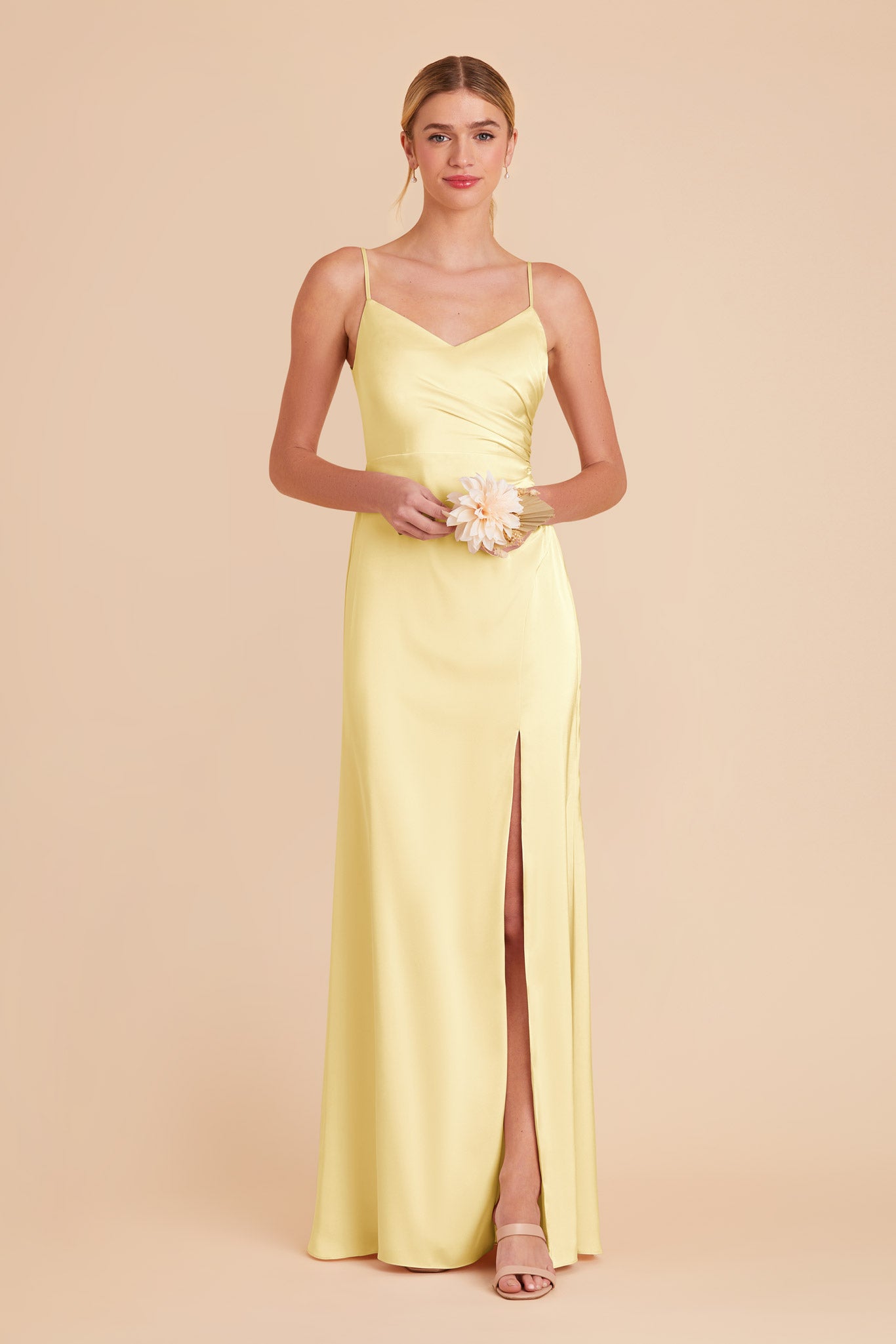 Matte Satin Bridesmaid Dress in Lemon Sorbet | Catherine