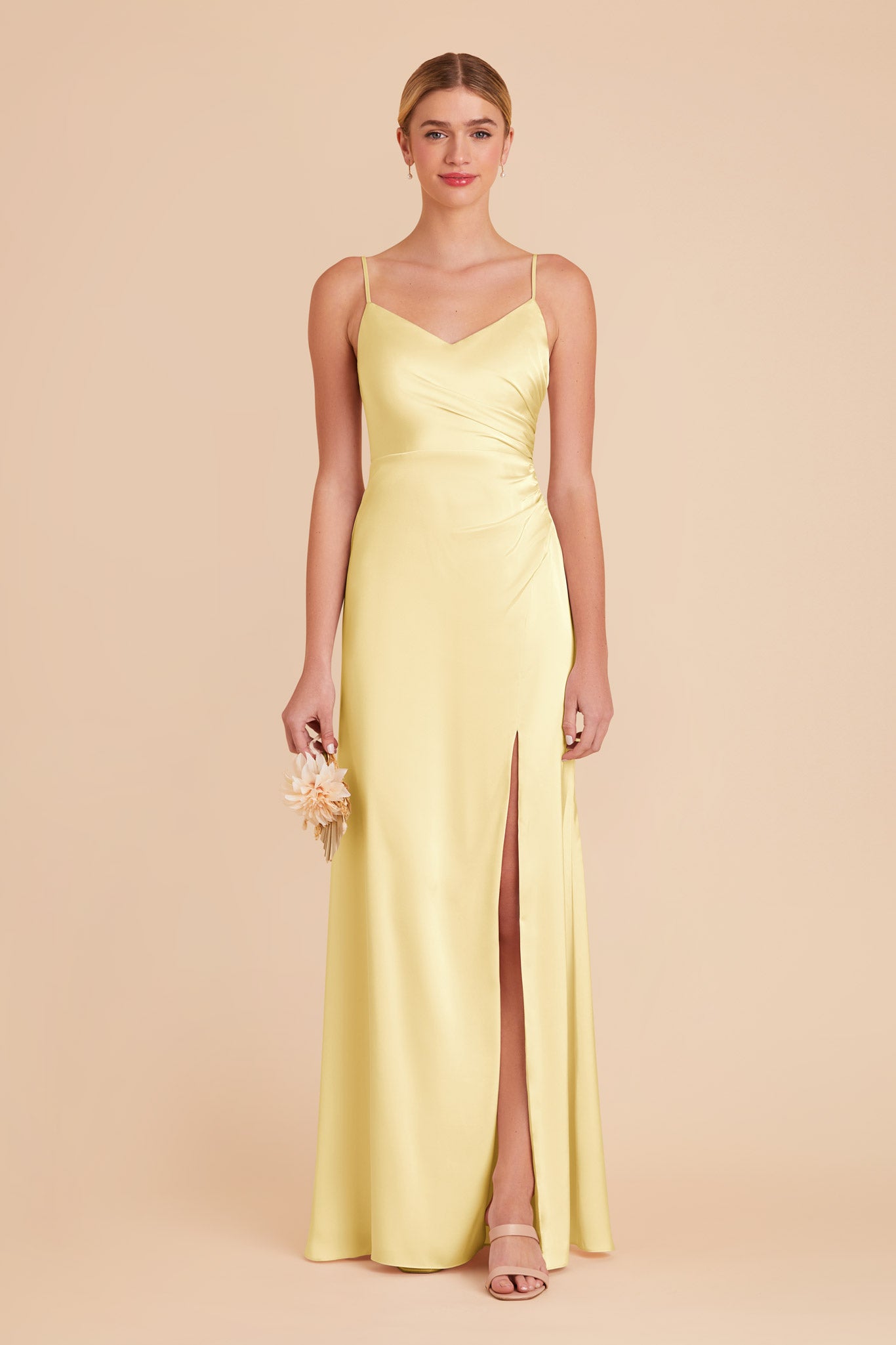 Matte Satin Bridesmaid Dress in Lemon Sorbet | Catherine