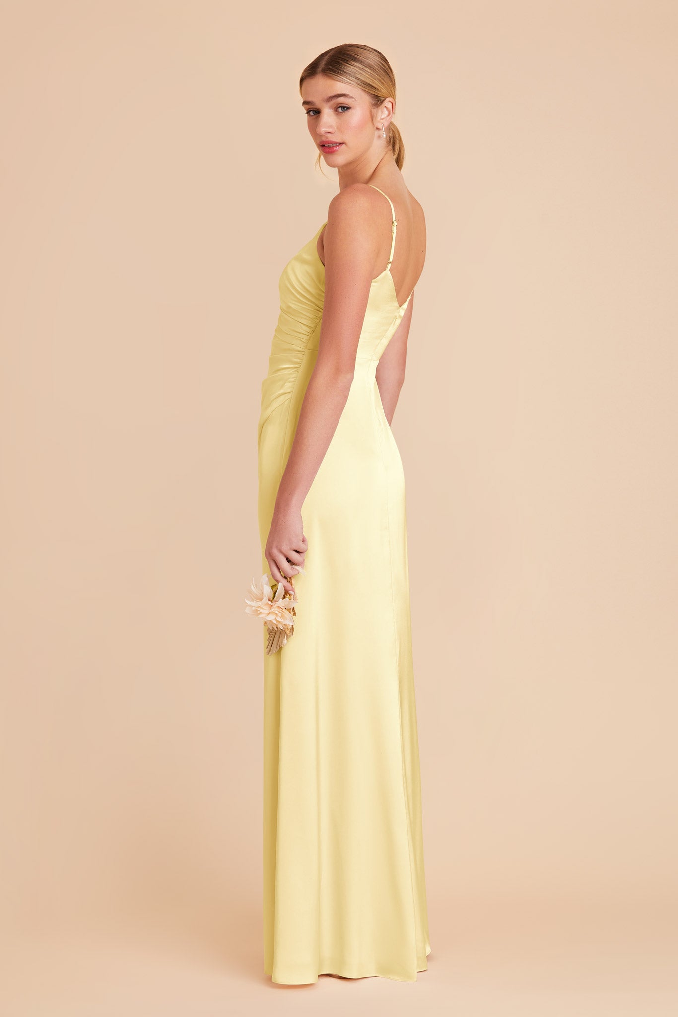 Matte Satin Bridesmaid Dress in Lemon Sorbet | Catherine