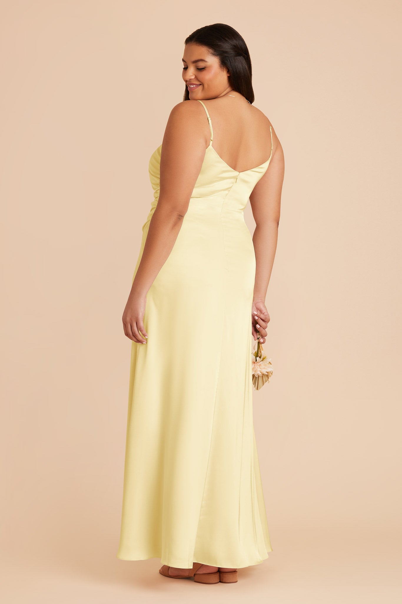 Matte Satin Bridesmaid Dress in Lemon Sorbet | Catherine