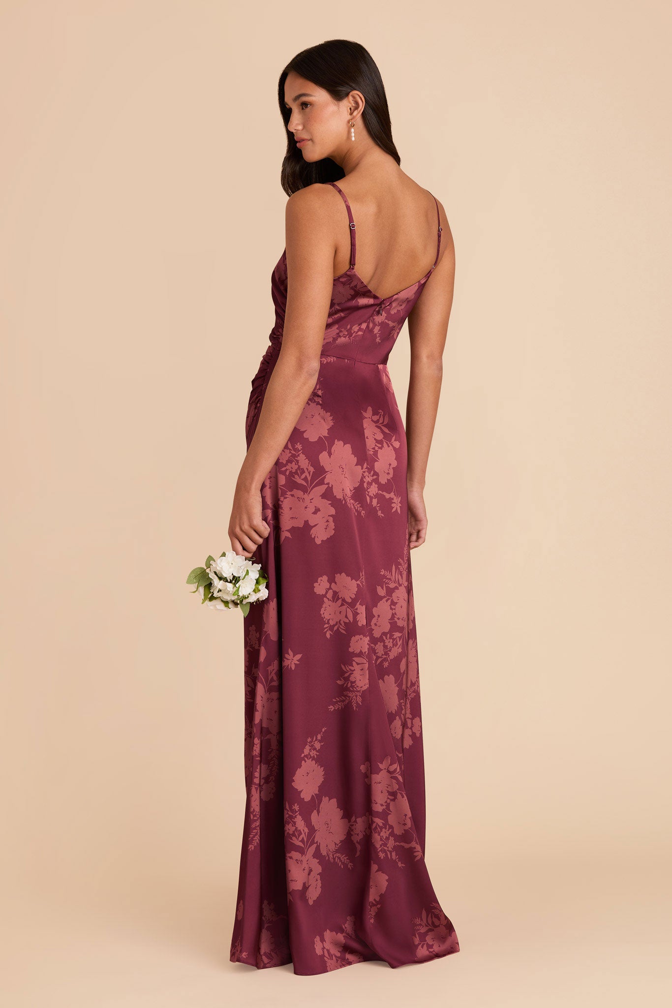 Satin Bridesmaid Dress with Whimsical Blooms | Catherine