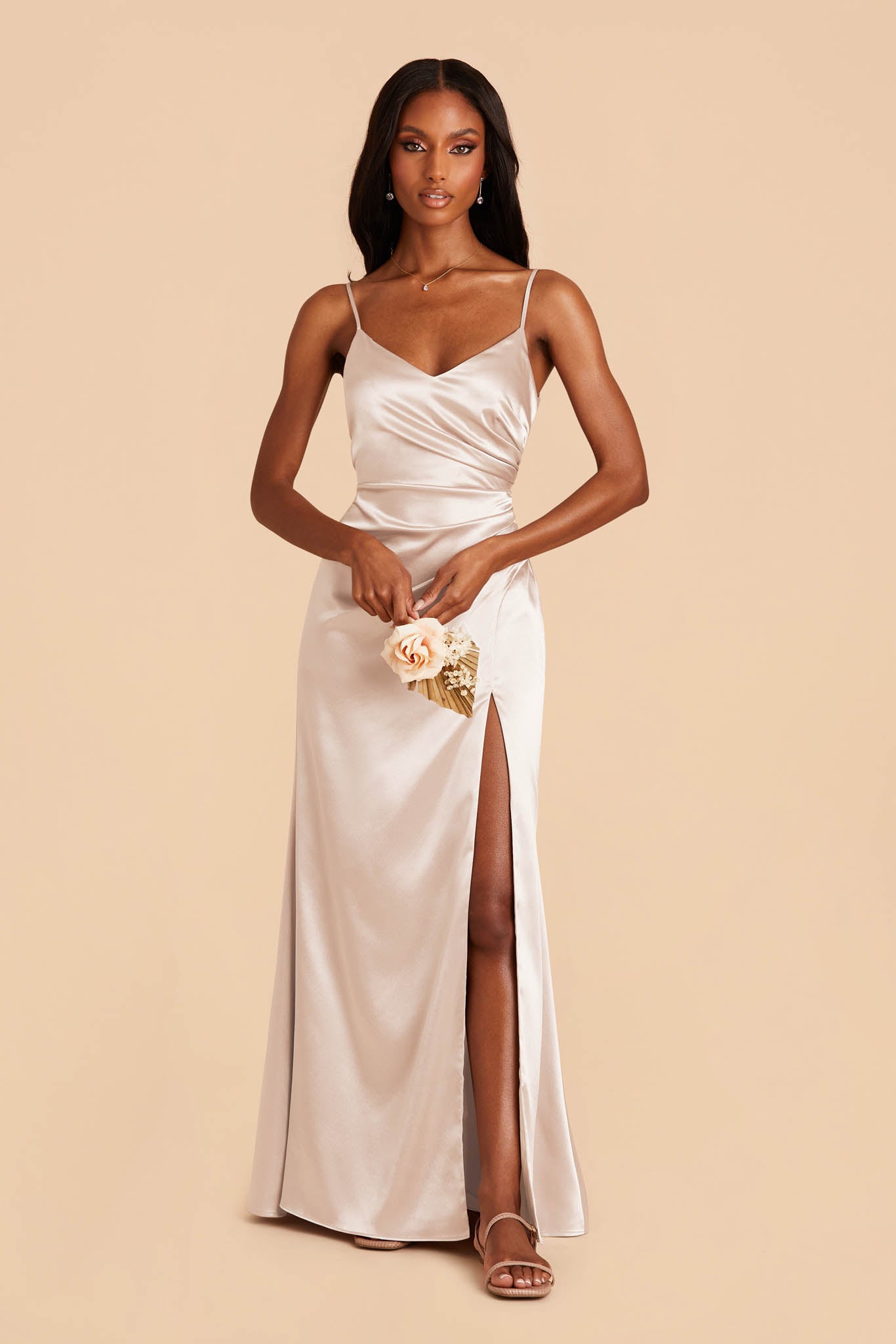 Champagne Satin Bridesmaid Dress | Catherine Shiny