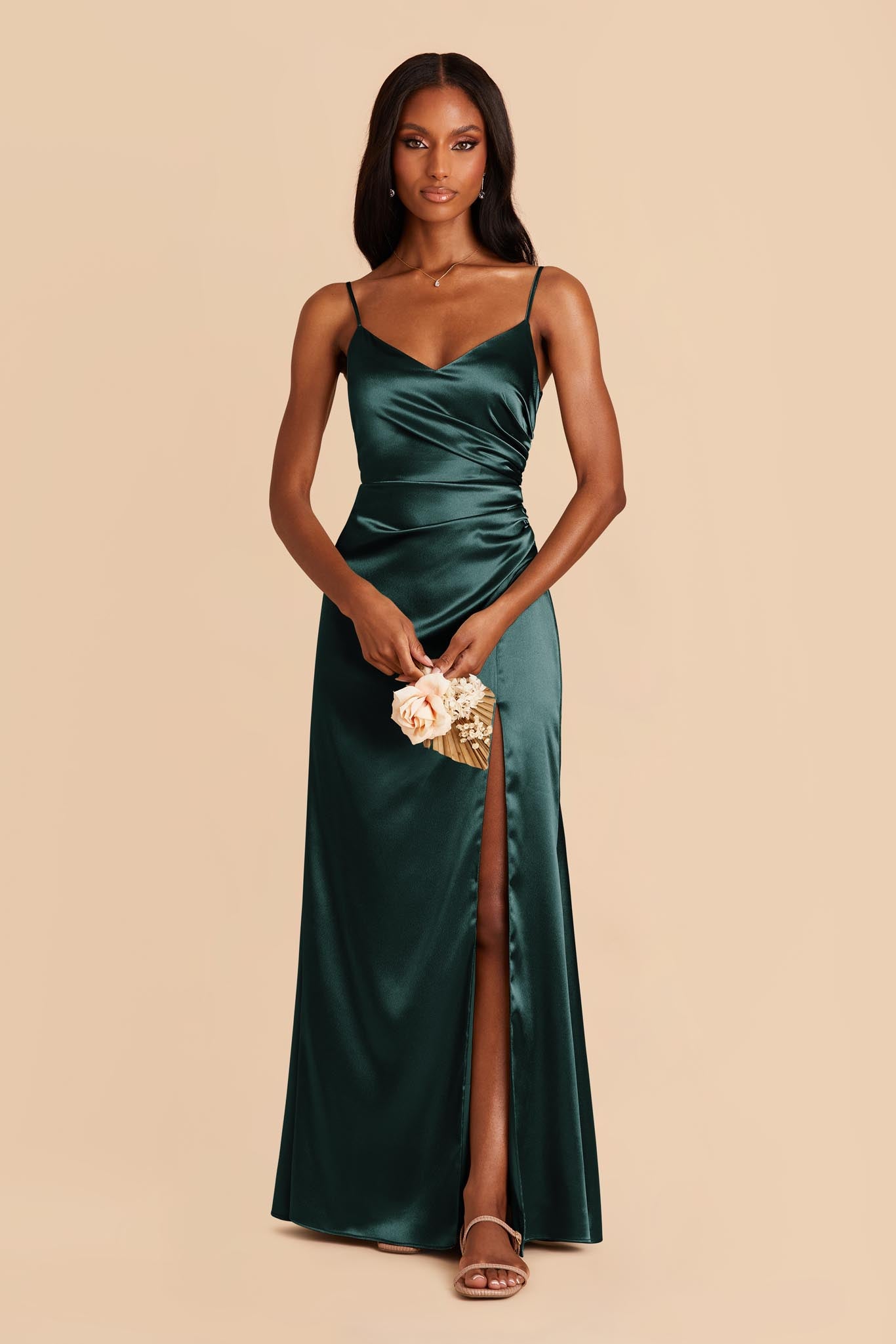 Emerald Satin Bridesmaid Dress | Catherine Shiny