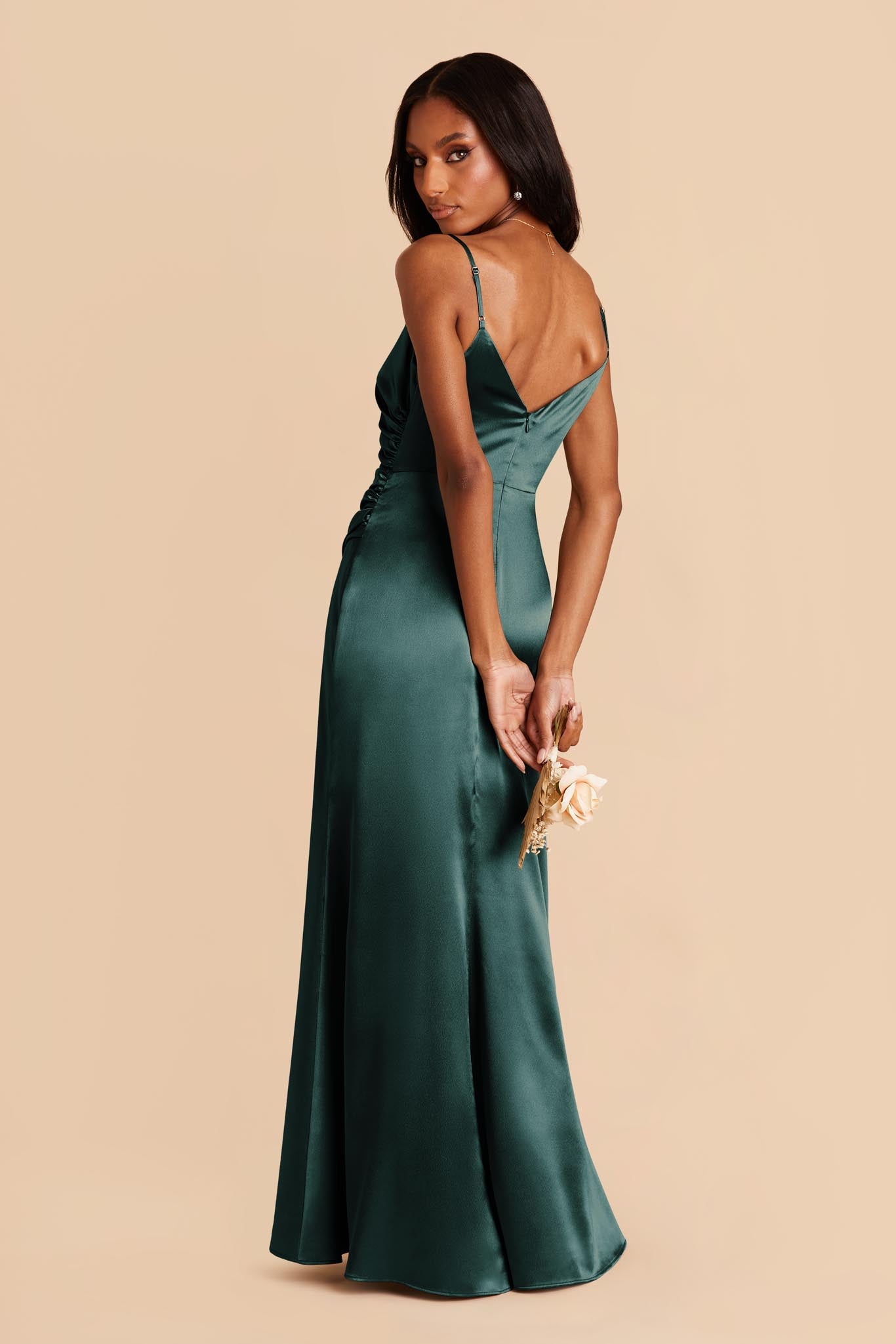 Emerald Satin Bridesmaid Dress | Catherine Shiny