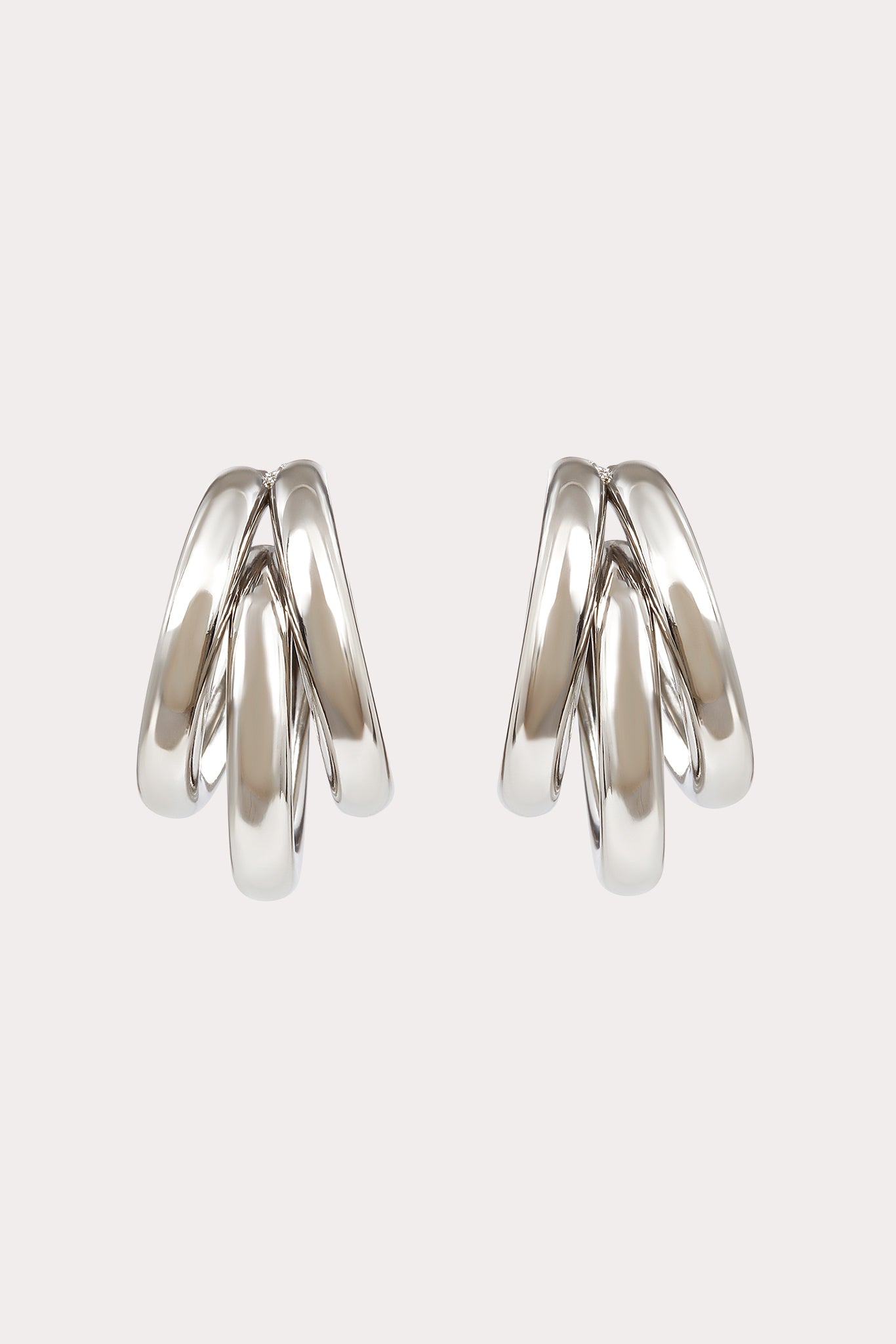 Silver Triple Hoop Earrings for Bridesmaids | Shoreditch