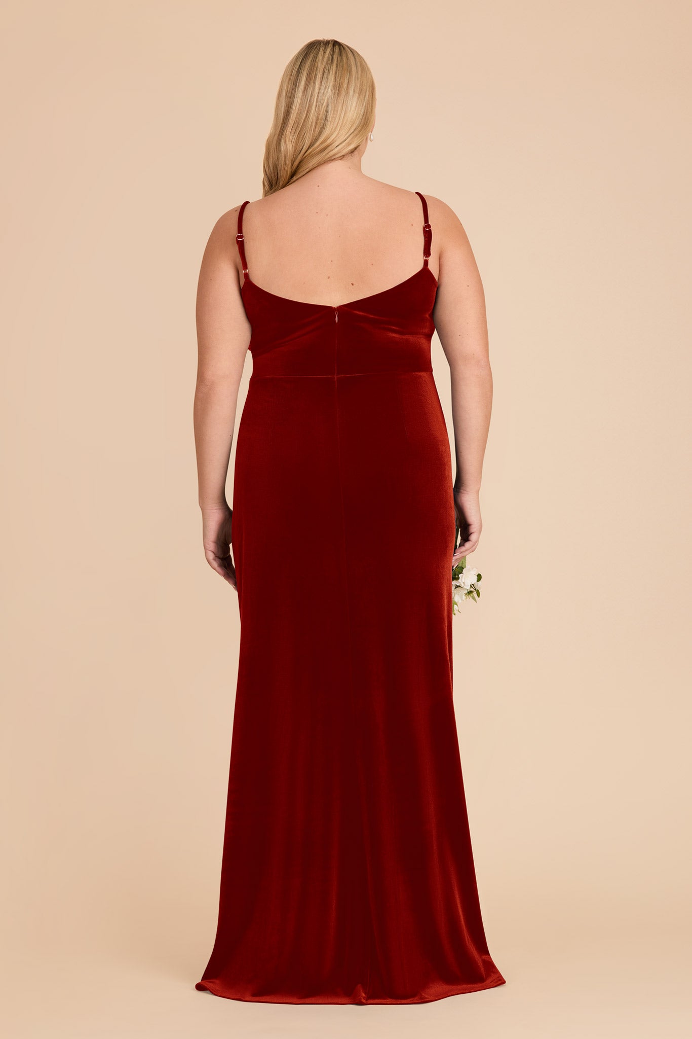 Velvet Dress in Burnt Orange | Catherine Elegant Evening Gown
