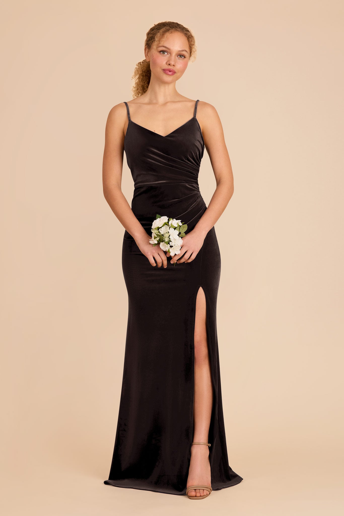 Velvet Bridesmaid Dress in Espresso | Catherine