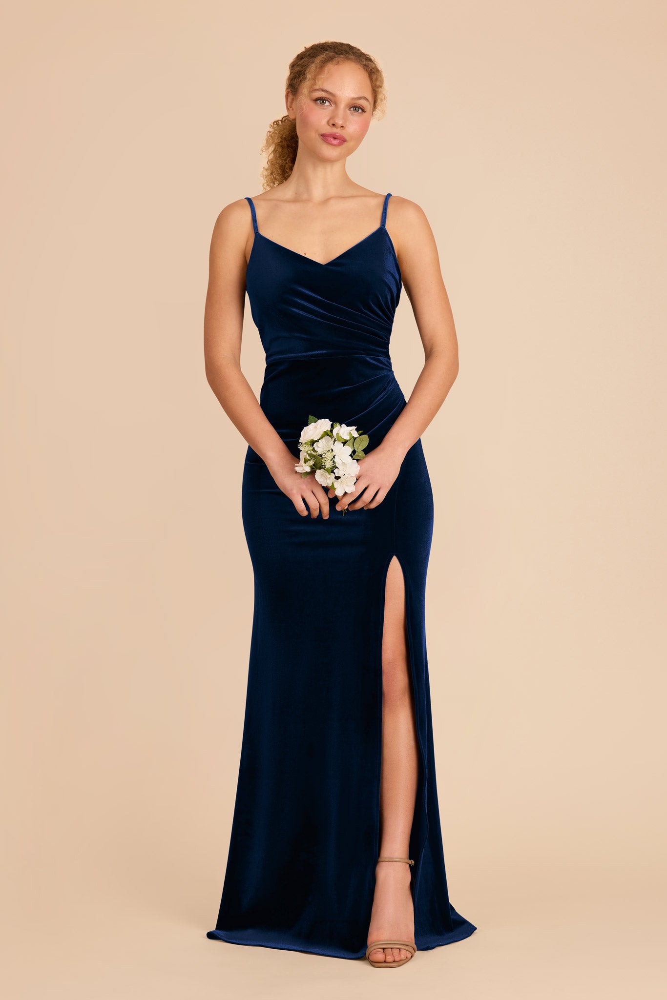 Velvet Navy Dress for Bridesmaids & Evening Wear | Catherine