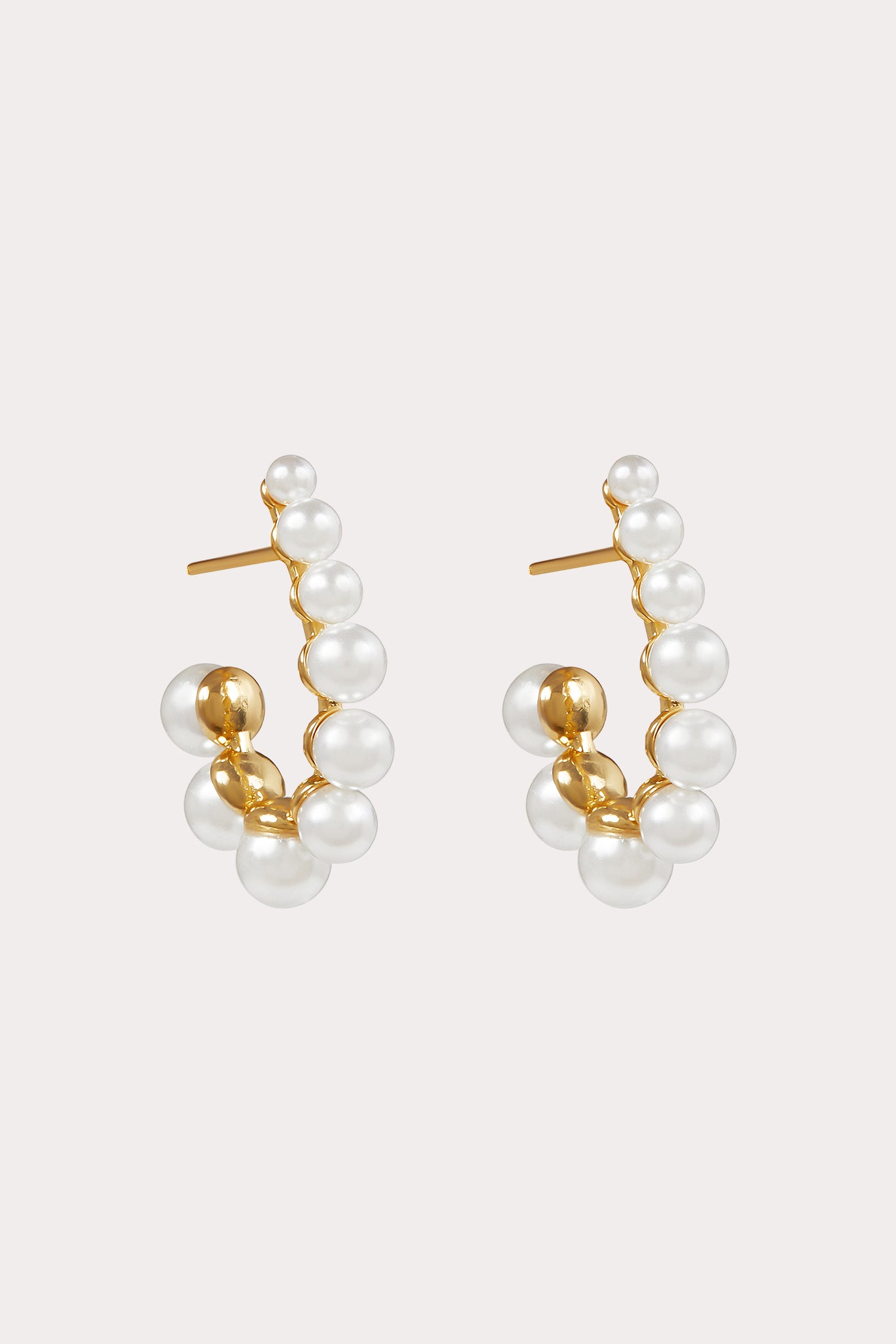Gold Pearl Huggie Earrings for Women | Charleston