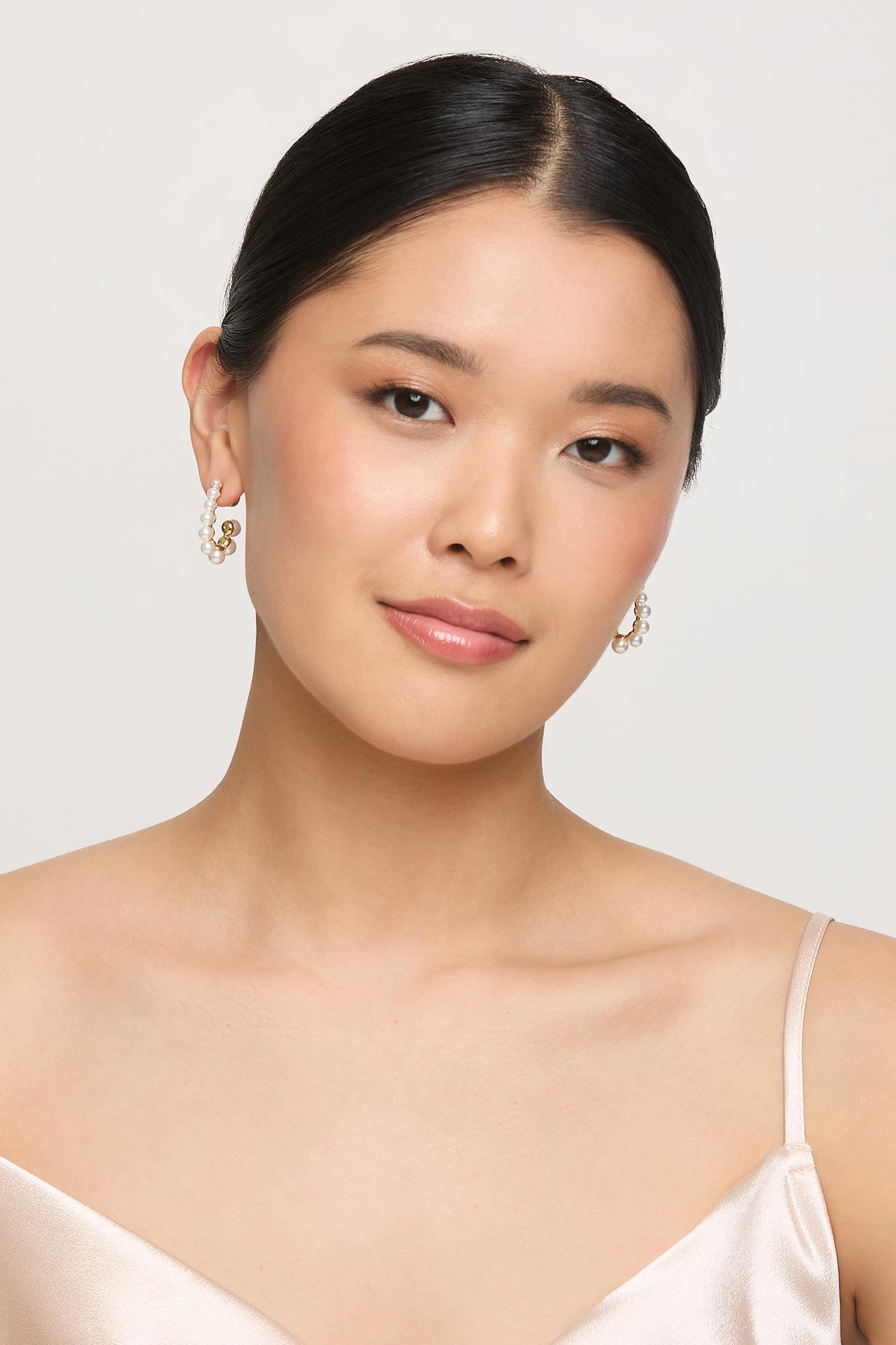 Gold Pearl Huggie Earrings for Women | Charleston