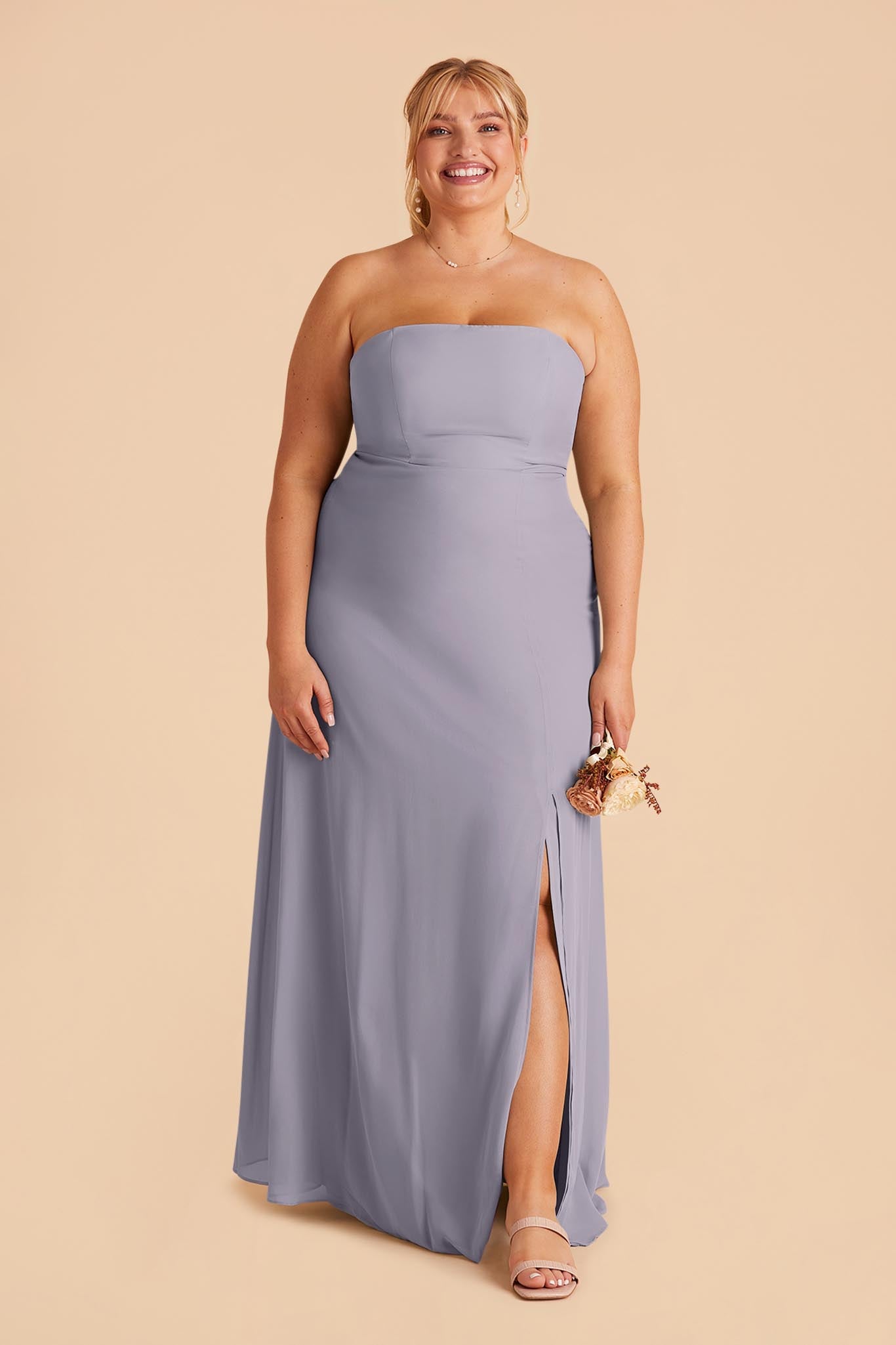 Convertible Chiffon Dress with Spaghetti Straps | Chris - Dusty Lilac