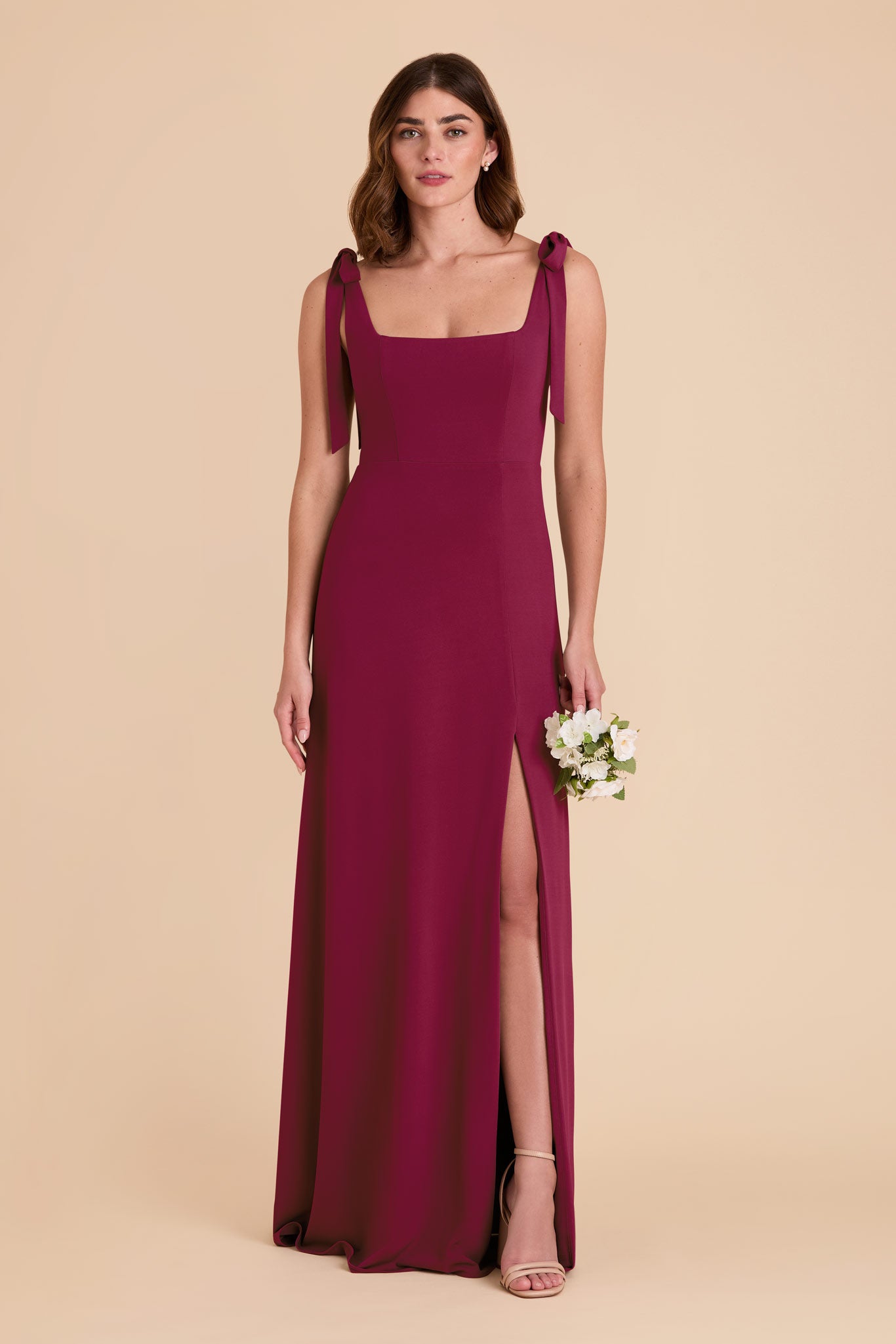 Convertible Knit Dress with Bows | Alex Luxe - Berry
