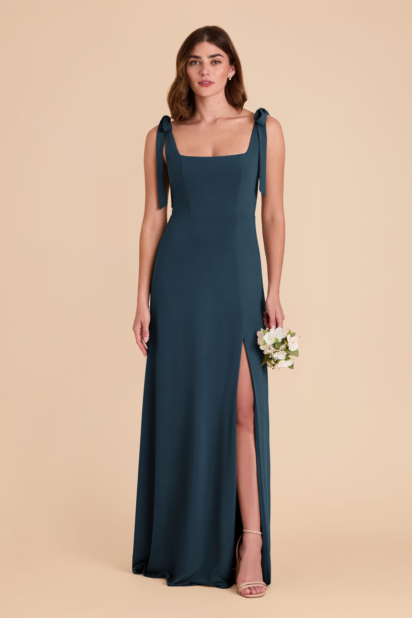 Convertible Knit Dress with Bows | Alex Luxe Dark Teal
