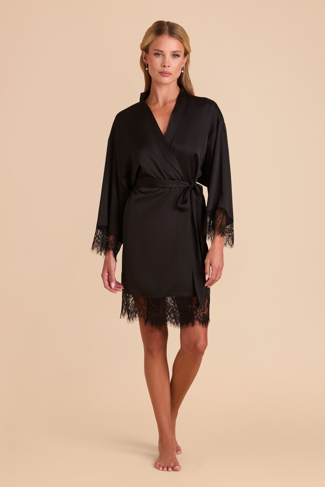 Black Lace Robe for Women | Claudette
