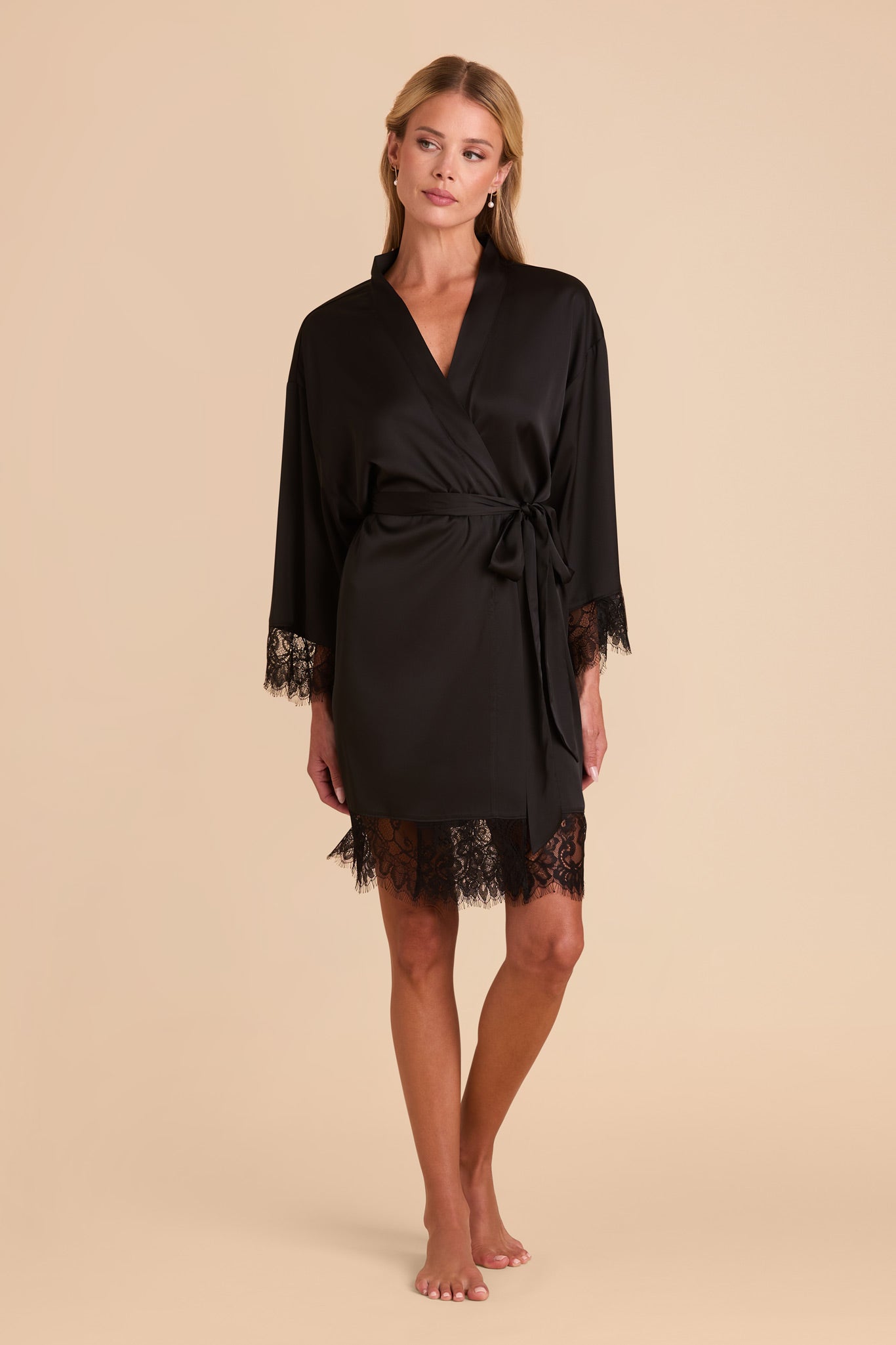 Black Lace Robe for Women | Claudette