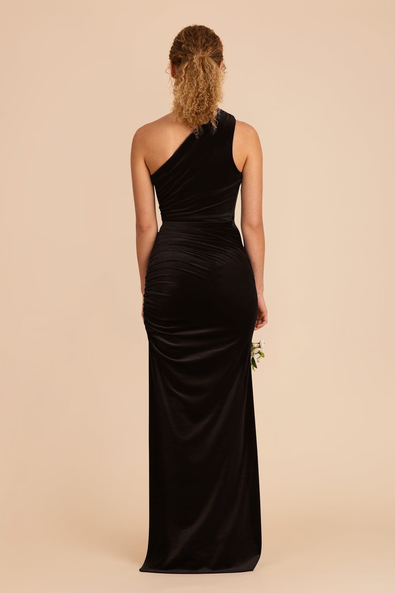 One-Shoulder Velvet Dress for Women | Claudia Black Gown