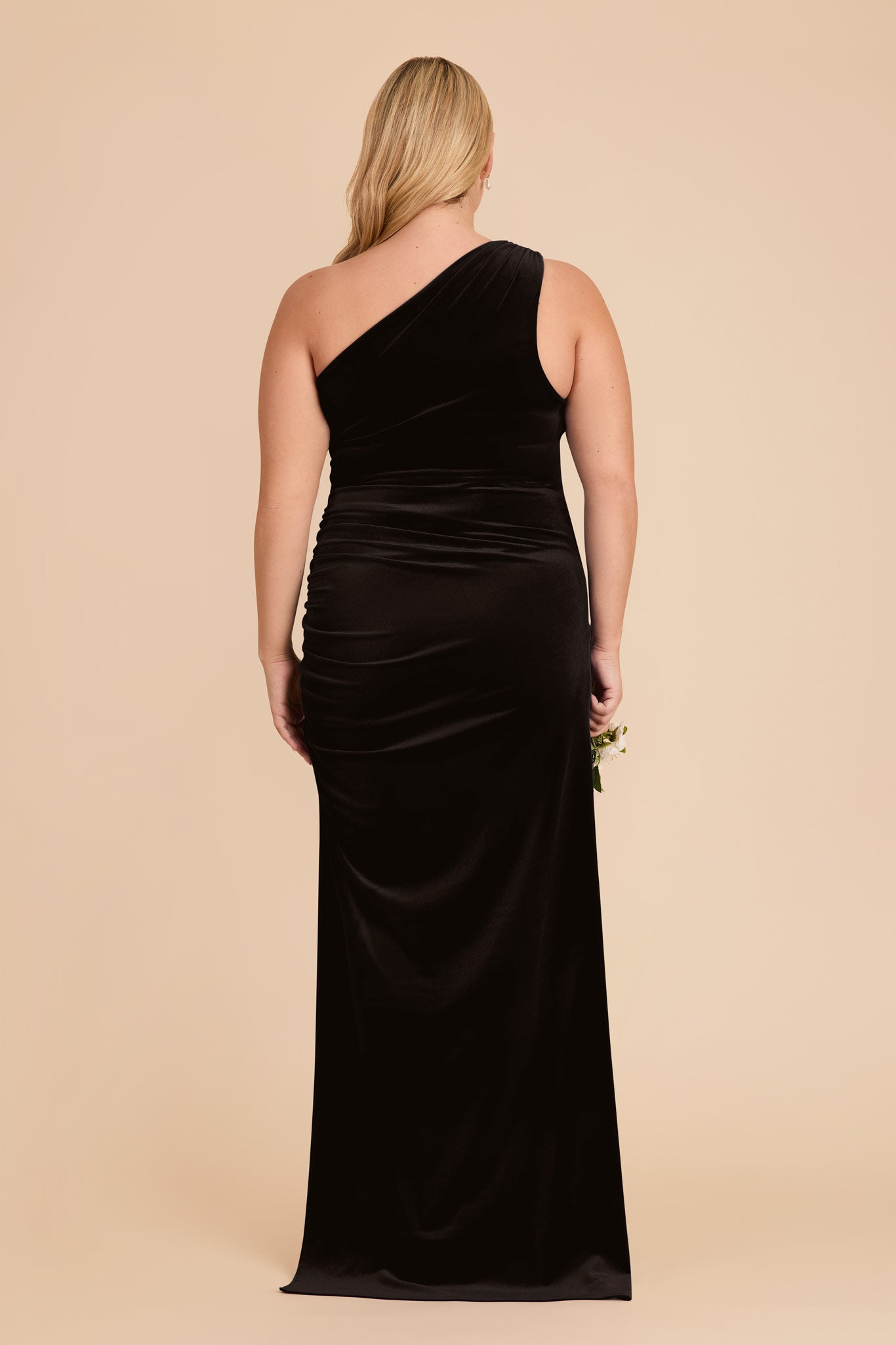 One-Shoulder Velvet Dress for Women | Claudia Black Gown