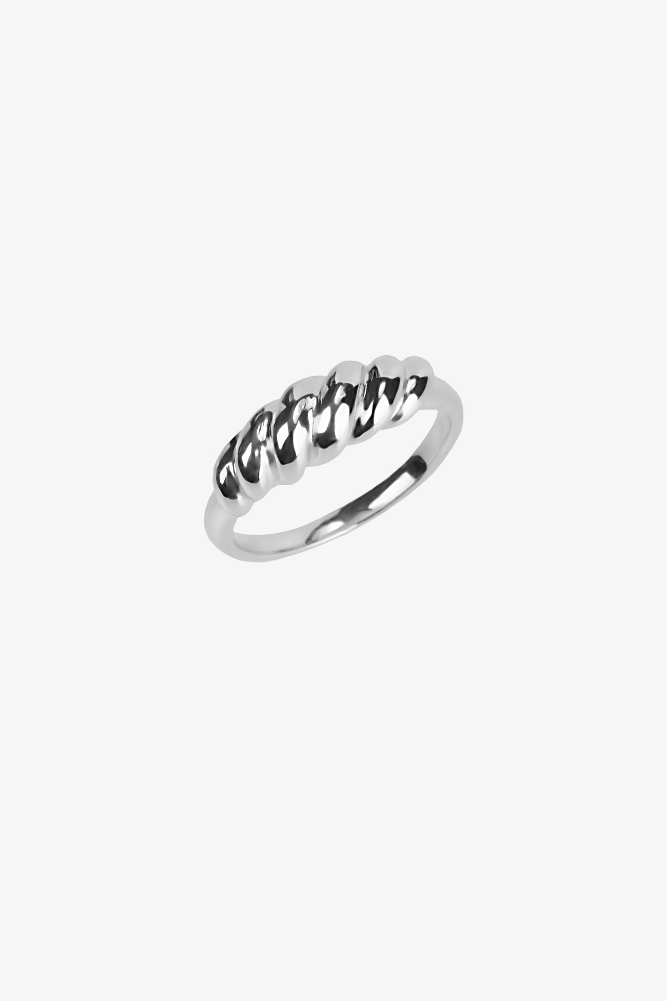 Twisted Silver Croissant Ring for Weddings | Mia Bijoux