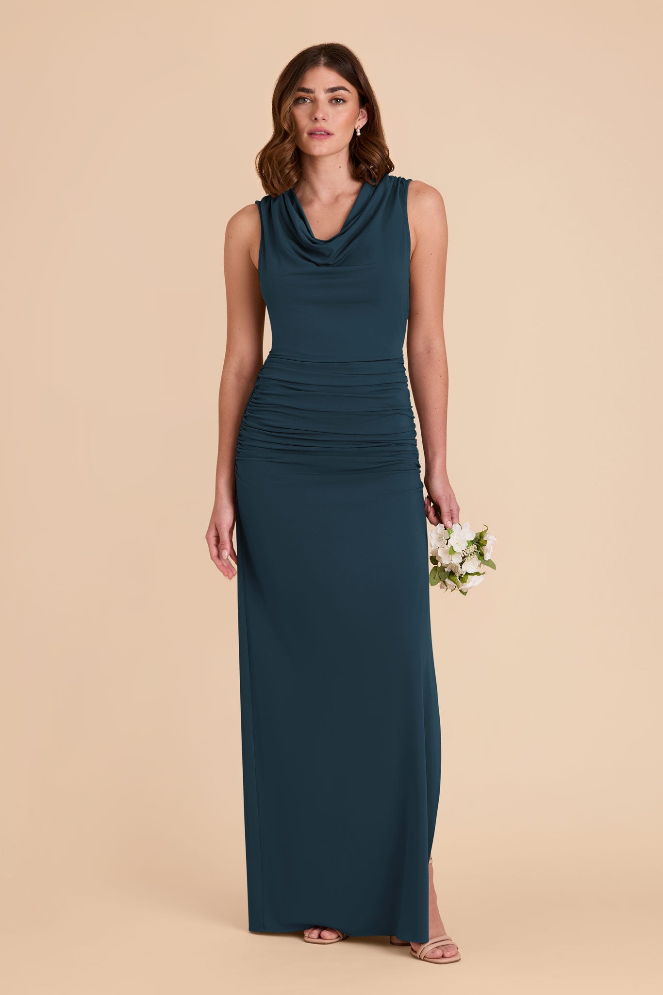 Convertible Knit Dress with Ruching & Open Back | Danny Luxe