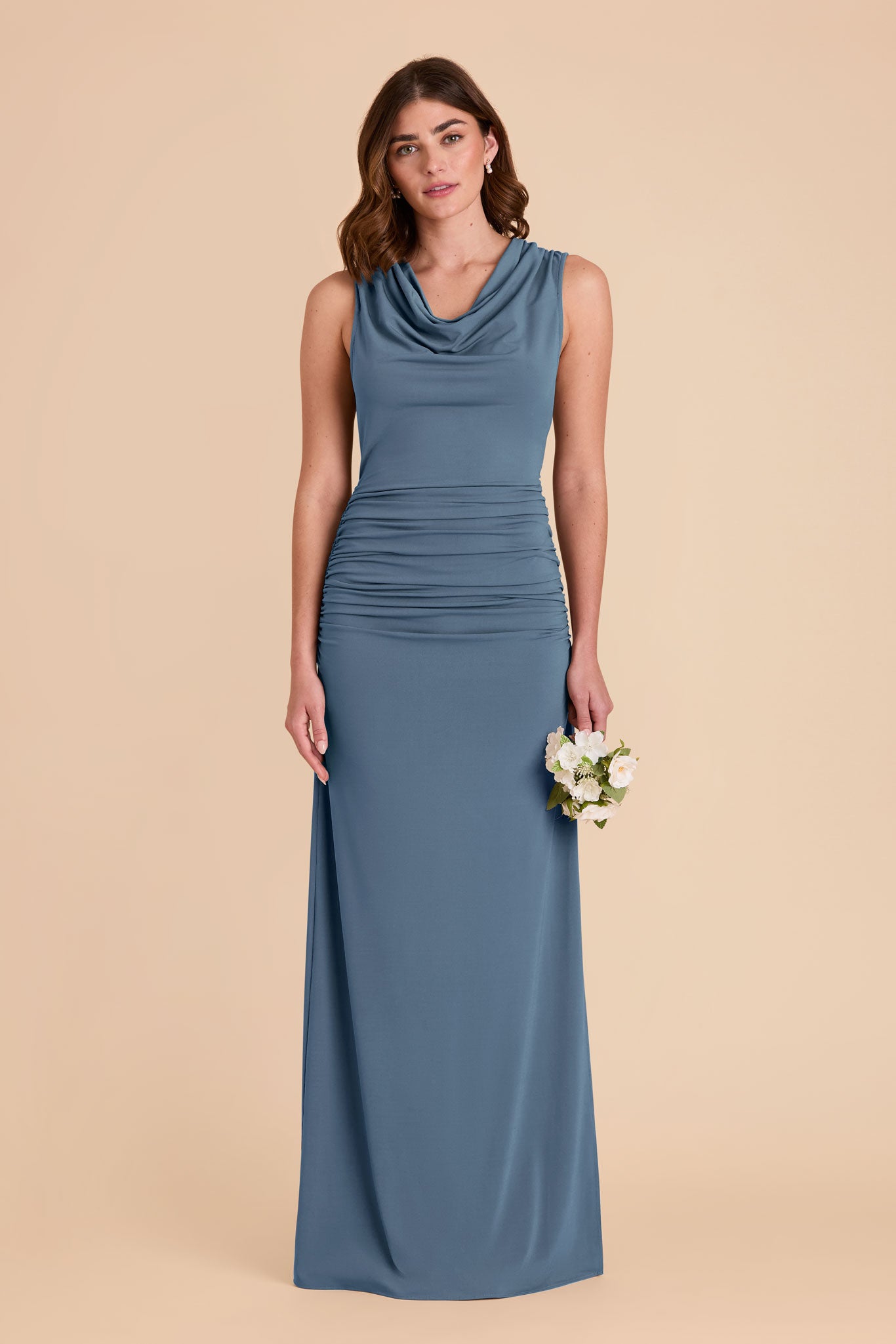 Convertible Knit Dress with Ruching & Open Back | Danny Luxe