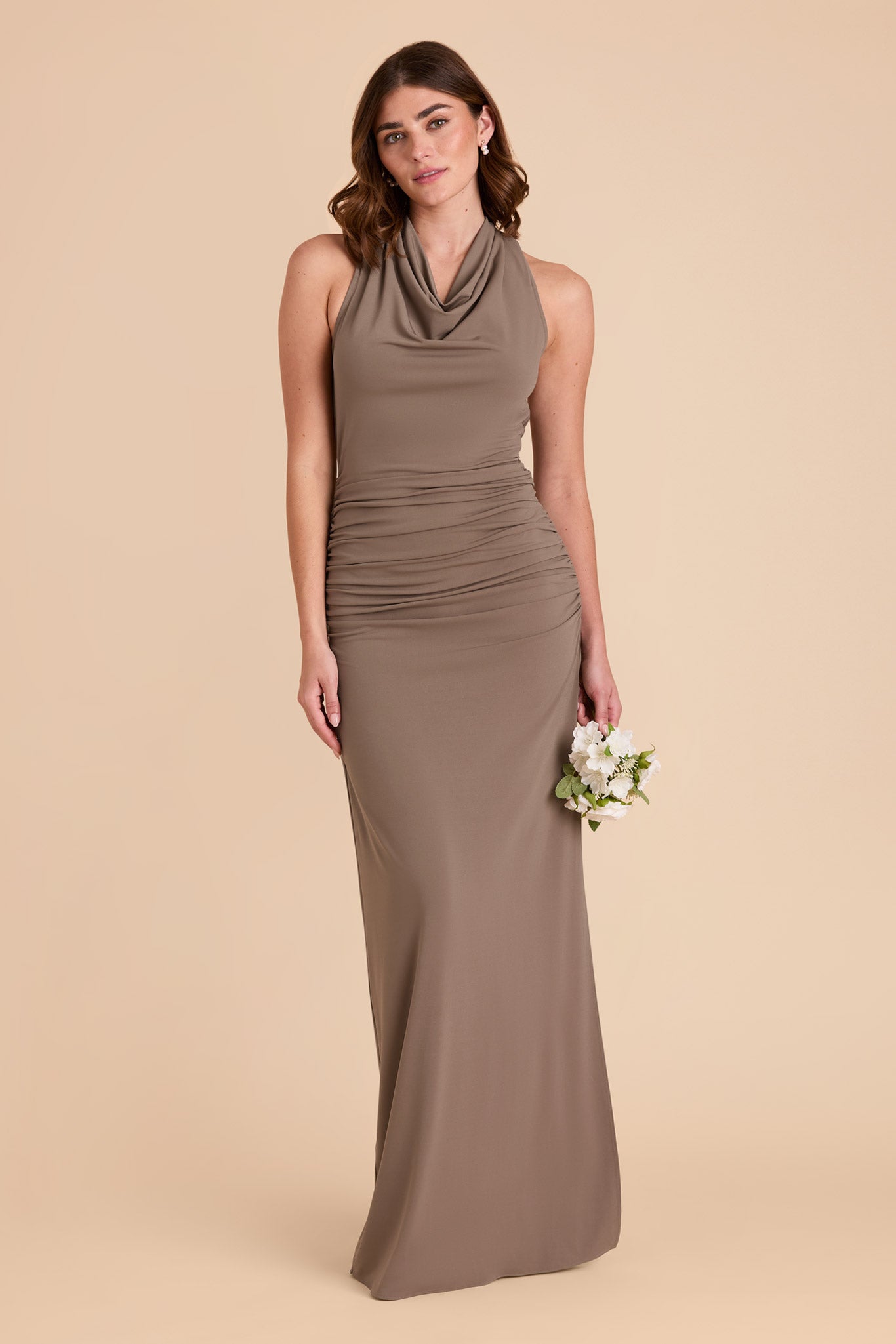Convertible Knit Dress with Ruching & Open Back | Danny Luxe