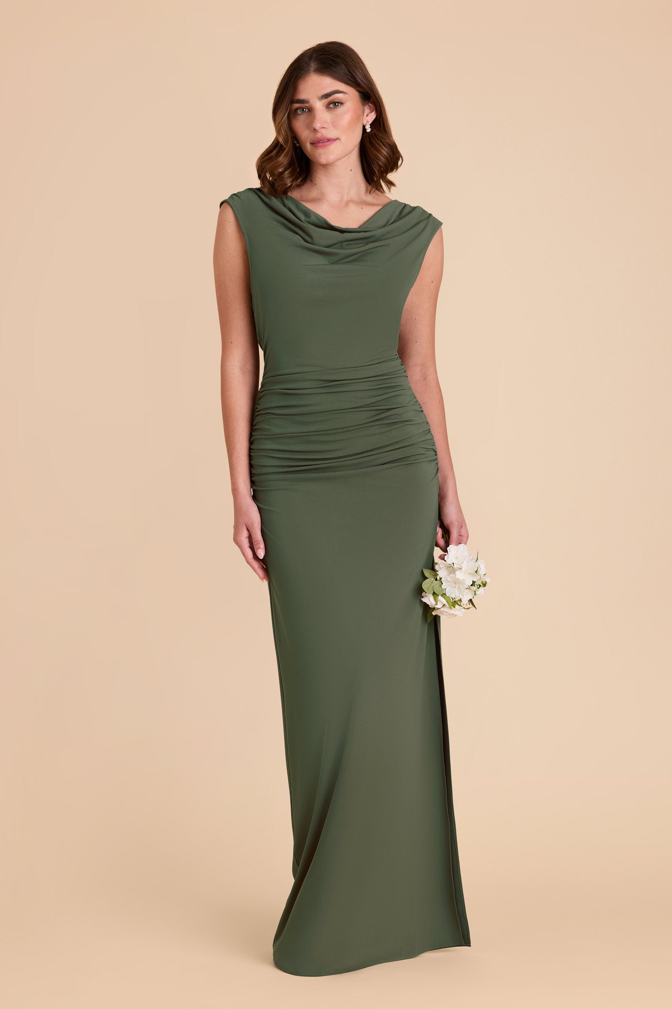 Convertible Knit Dress with Ruching & Open Back | Danny Luxe
